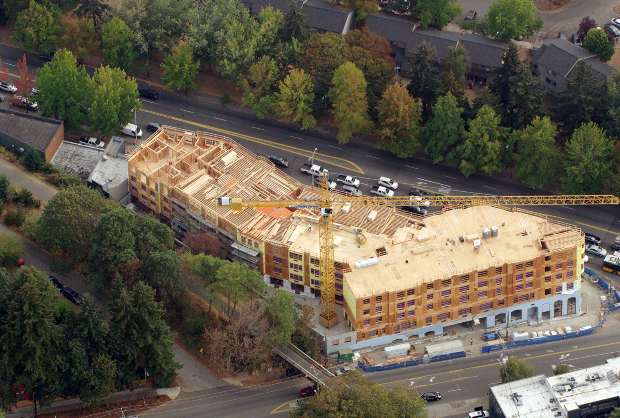 The Aegis Living Laurelhurst in Seattle while under construction. (CoStar)