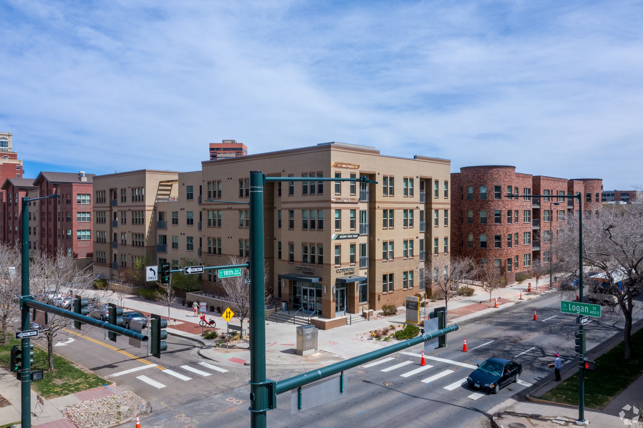 One City Block spans an entire city block in Denver's popular Uptown area. (CoStar) 