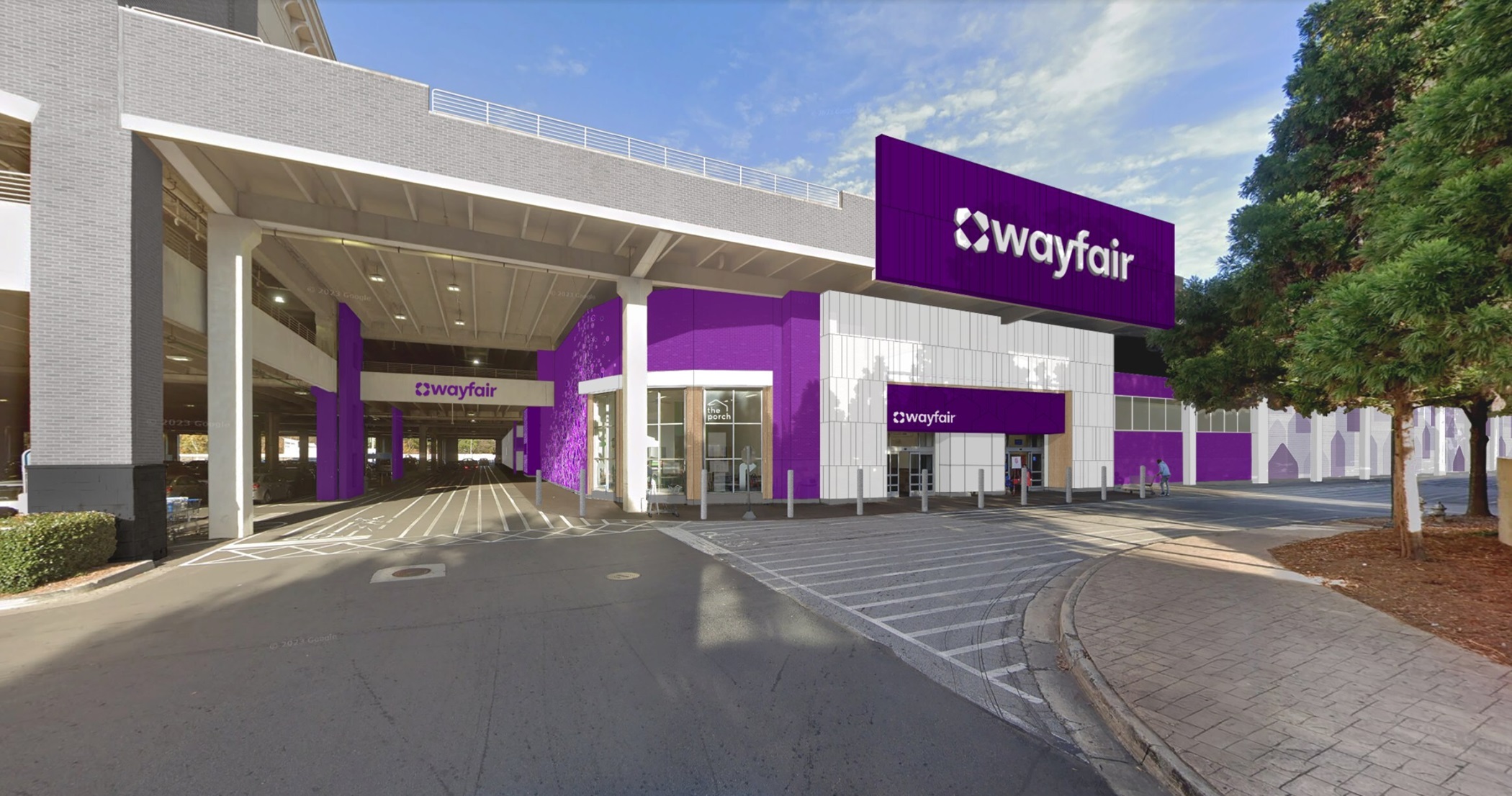 The design of Wayfair's physical stores emphasize the availability of large items that are listed online. (Wayfair)