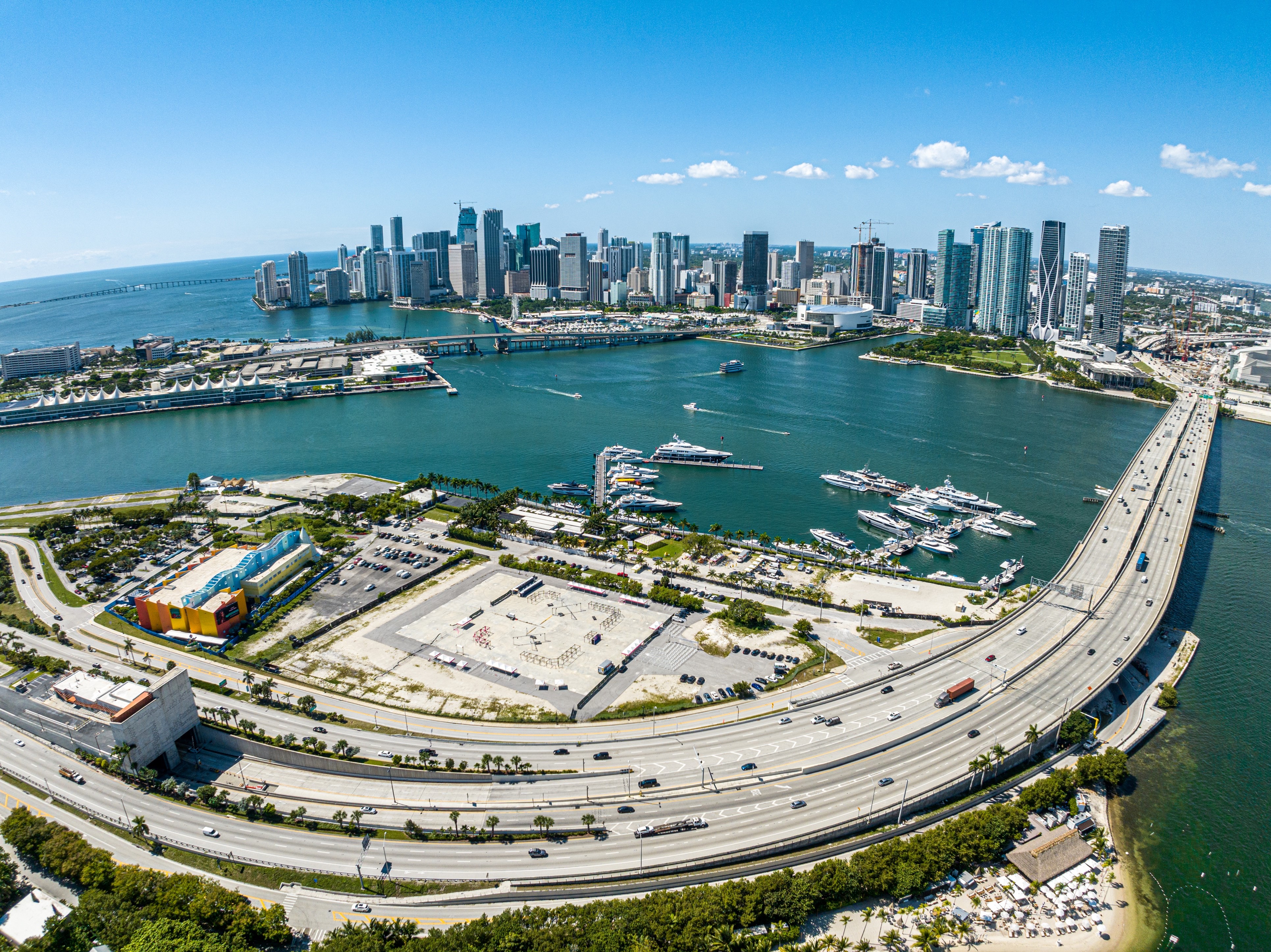Watson Island, home to the Miami Children's museum, remains mostly undeveloped. (Blue Sky Drones)