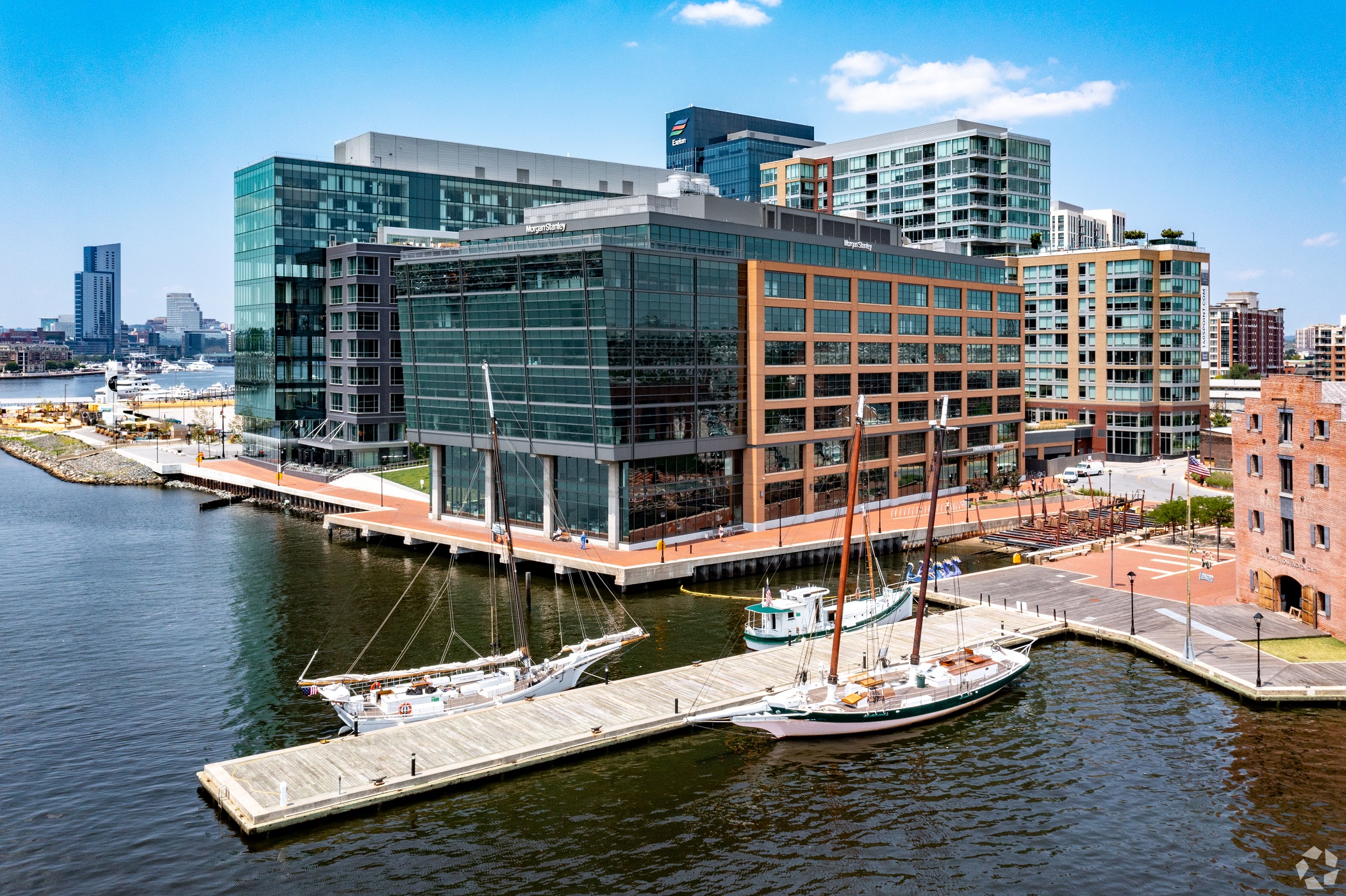 Morgan Stanley is now set to occupy 242,000 square feet at Thames Street Wharf into 2035. (Rodrigo Betancor/CoStar)