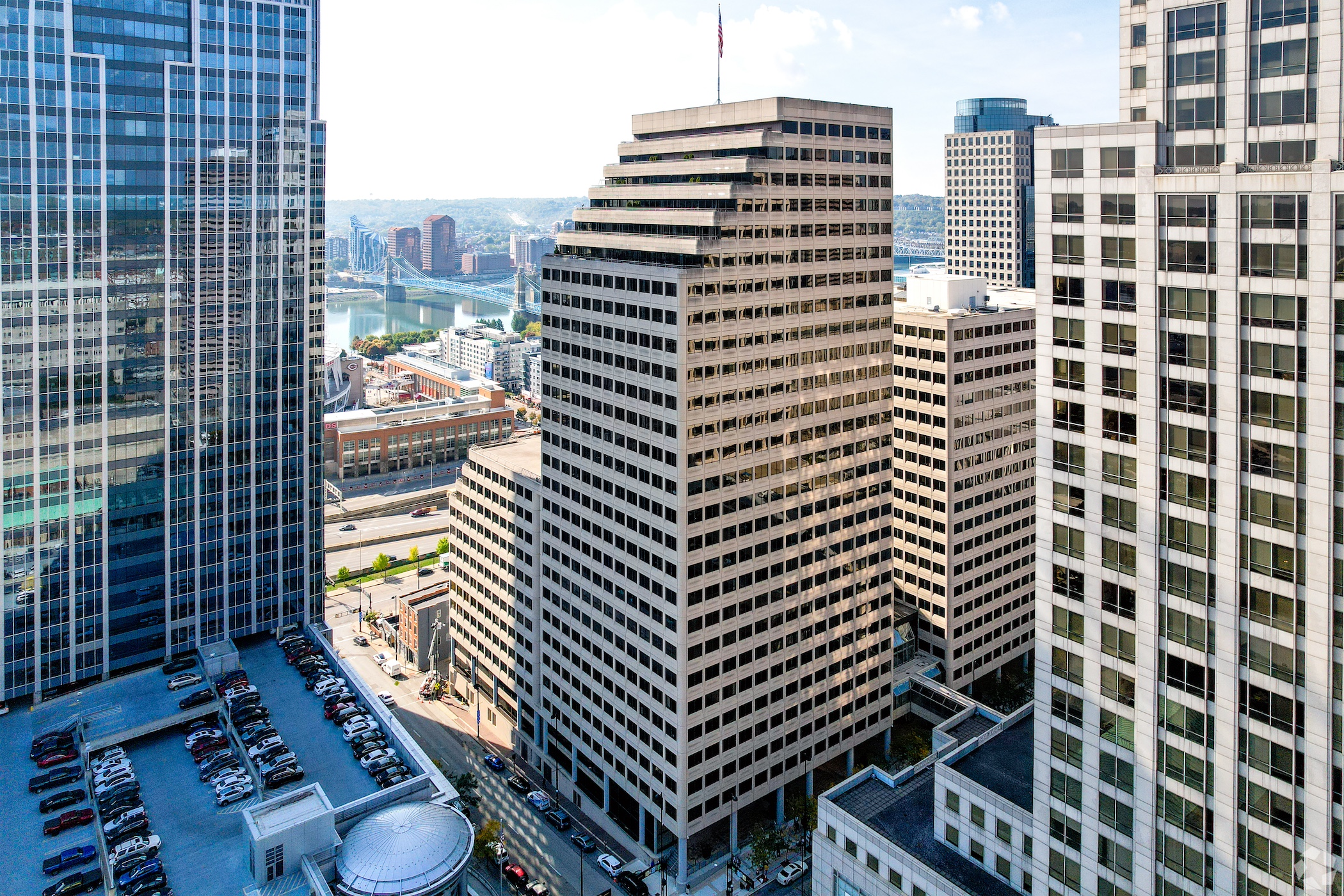 Kroger initially leased space in downtown Cincinnati's Atrium Two office tower to use as its base for digital operations. (CoStar) 