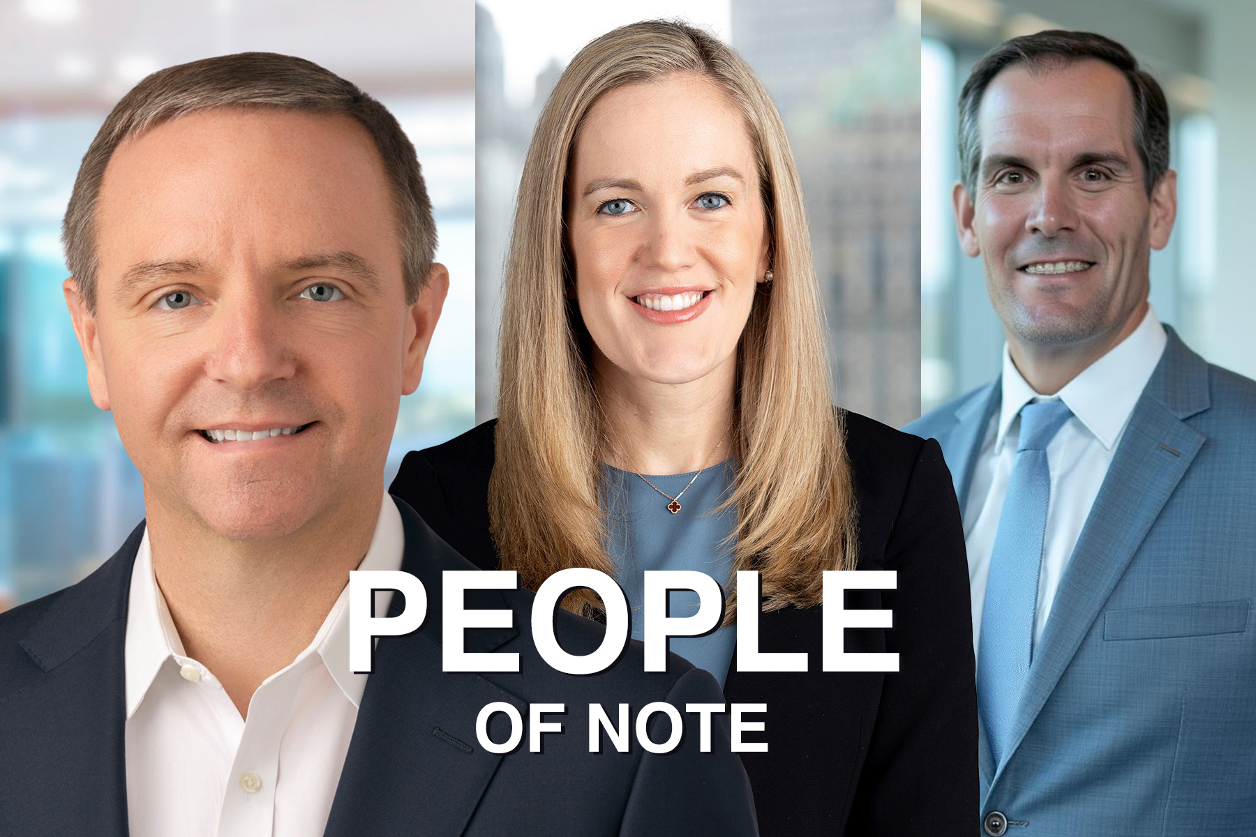 From left: Bryan Lamb (Ryan Cos.), Mary Smendzuik (RMR Group), Lee McKenna (JLL)