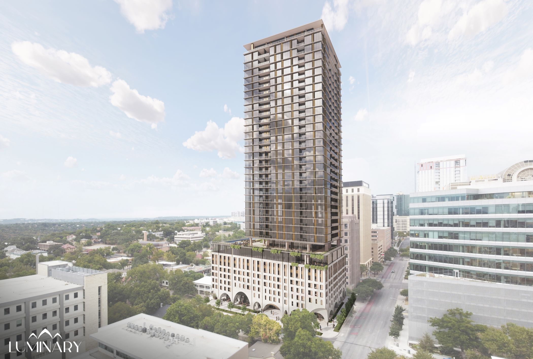 Vancouver-based developer Northland Properties' new affiliate company plans to build Luminary, a 35-story and 286-unit condominium tower, in downtown Austin, Texas. (Page Southerland Page)