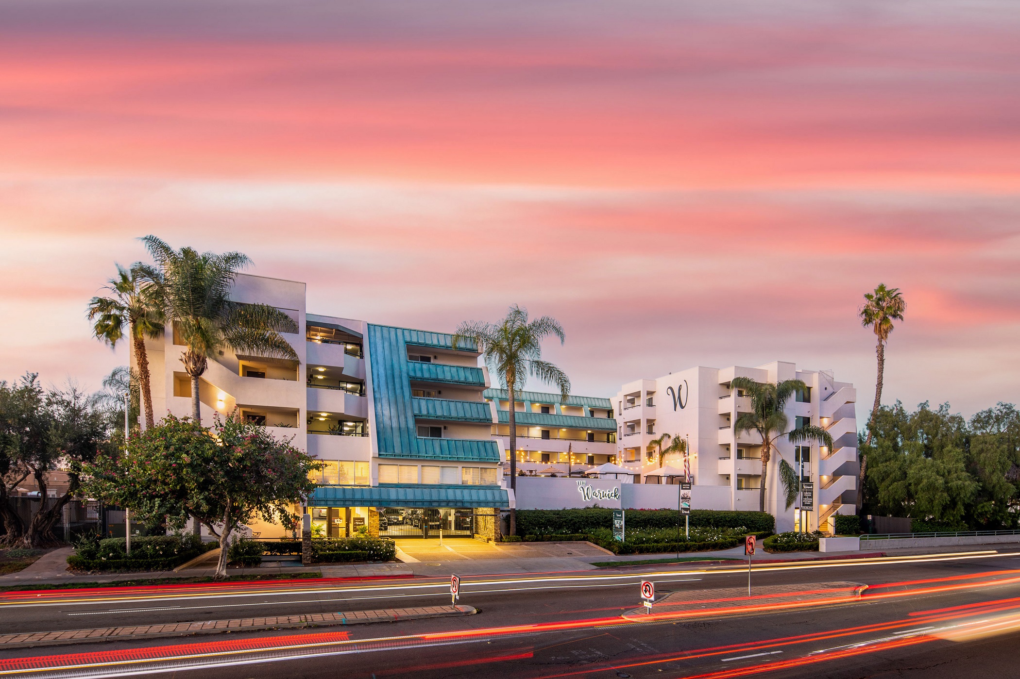 The Warwick, now an 80-unit apartment property in San Diego, was originally built in the 1980s as a hotel. (Berkadia)
