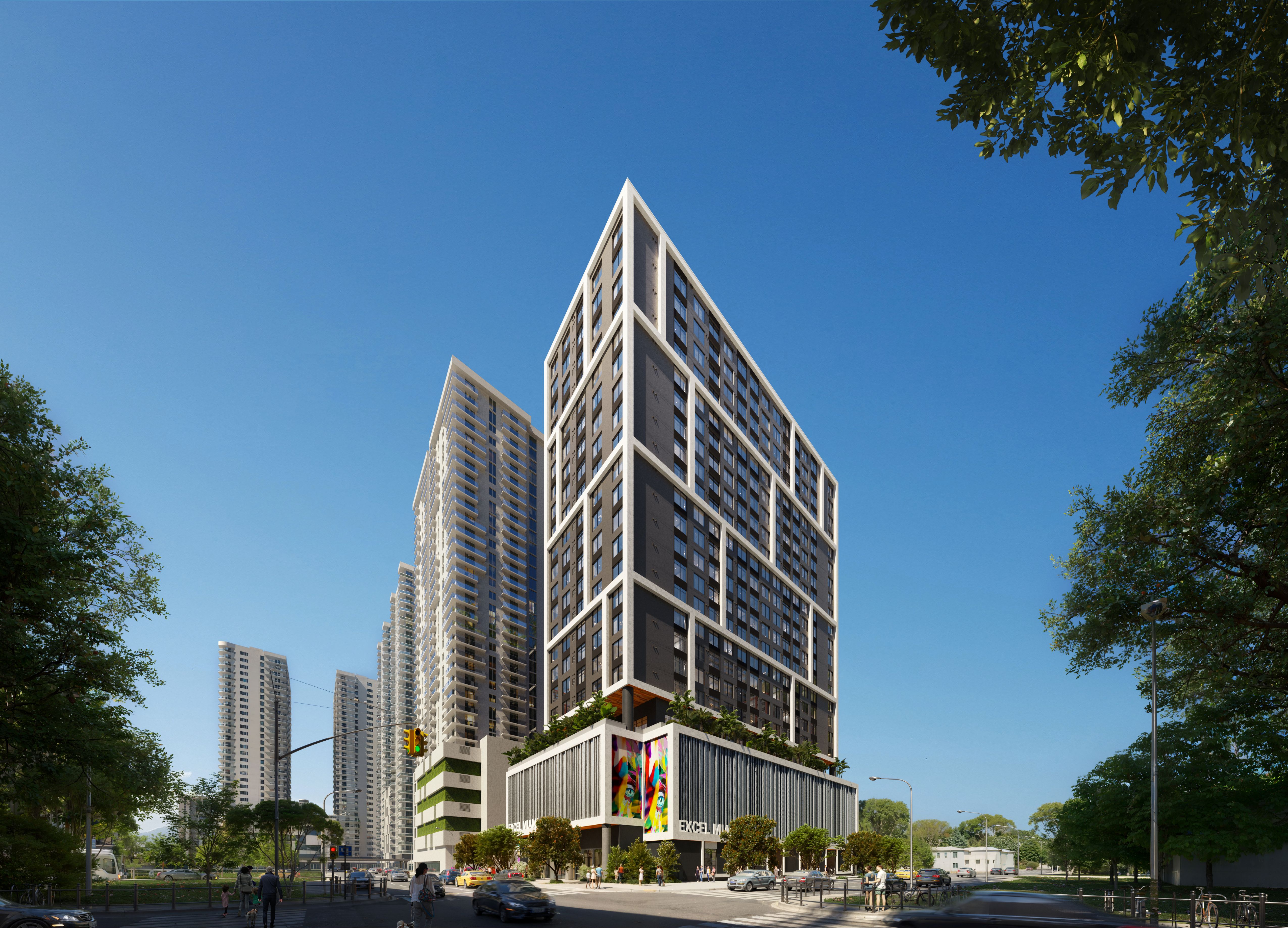 Downtown Miami's latest apartment complex, Excel Miami, has topped off. (Excel Miami)