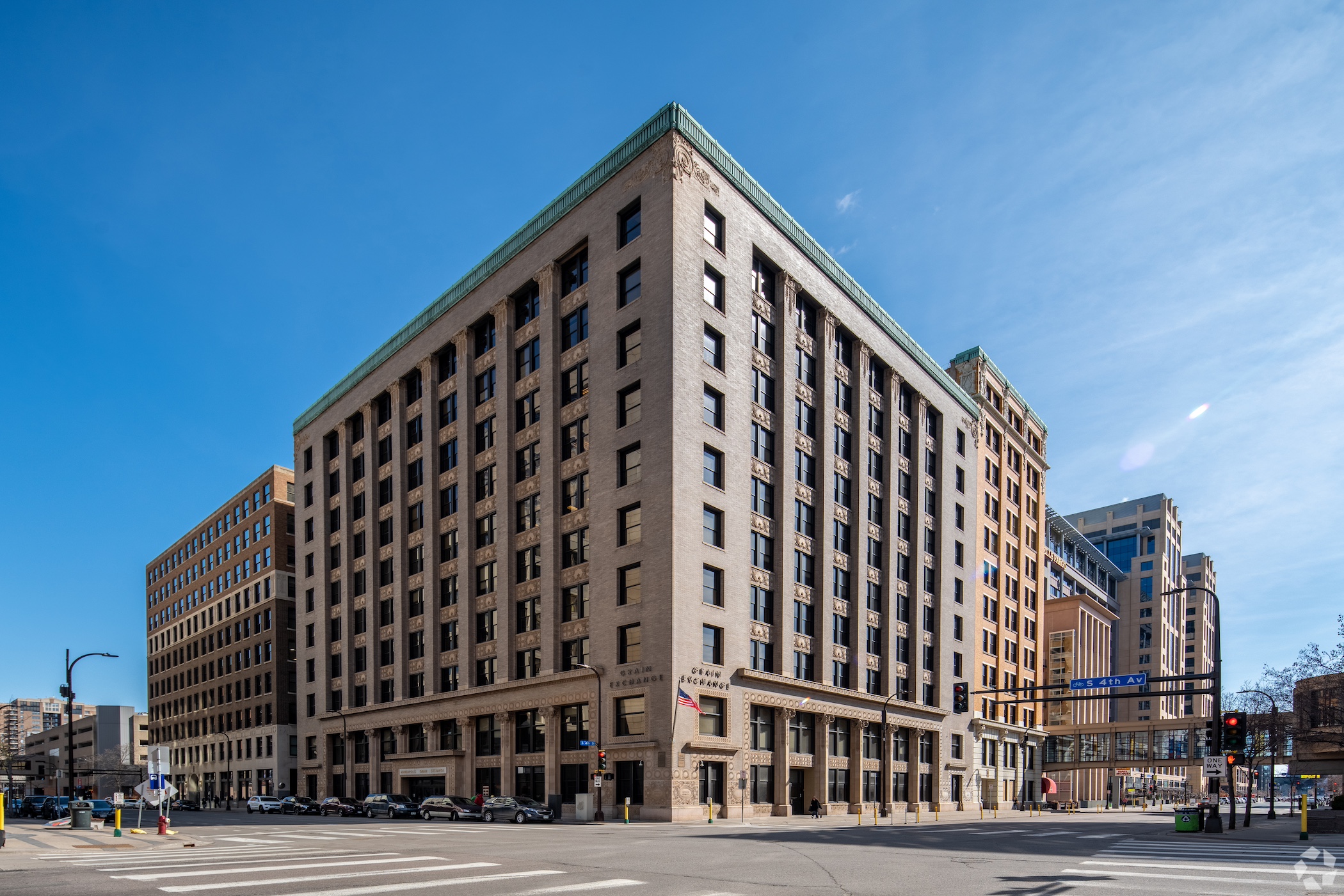 The Minneapolis Grain Exchange office campus is being marketed as a potential candidate for a residential or hotel conversion. (CoStar) 