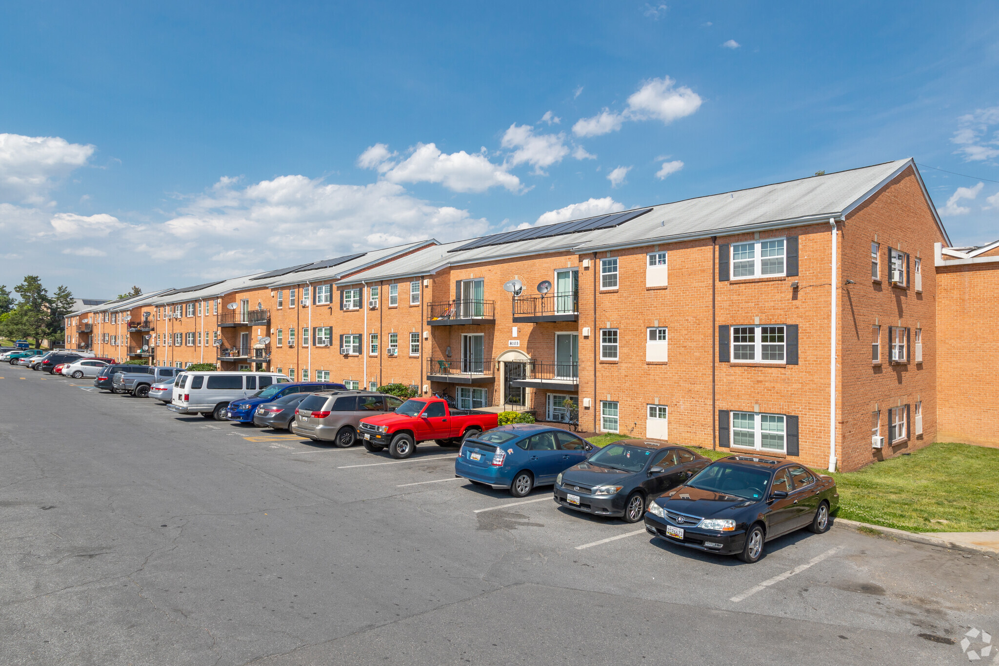 The Villas at Langley Apartments, located less than half a mile from the planned Riggs Road stop on the Purple Line, nearly doubled in value between 2012 and 2020. (CoStar)
