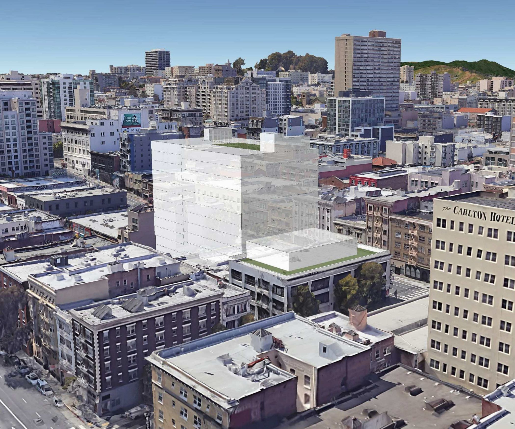 Local developer Martin Building Co., behind the proposed redevelopment of 1101 Sutter St., is among firms that could see their approvals fast-tracked following the passing of a state law. (CoStar)