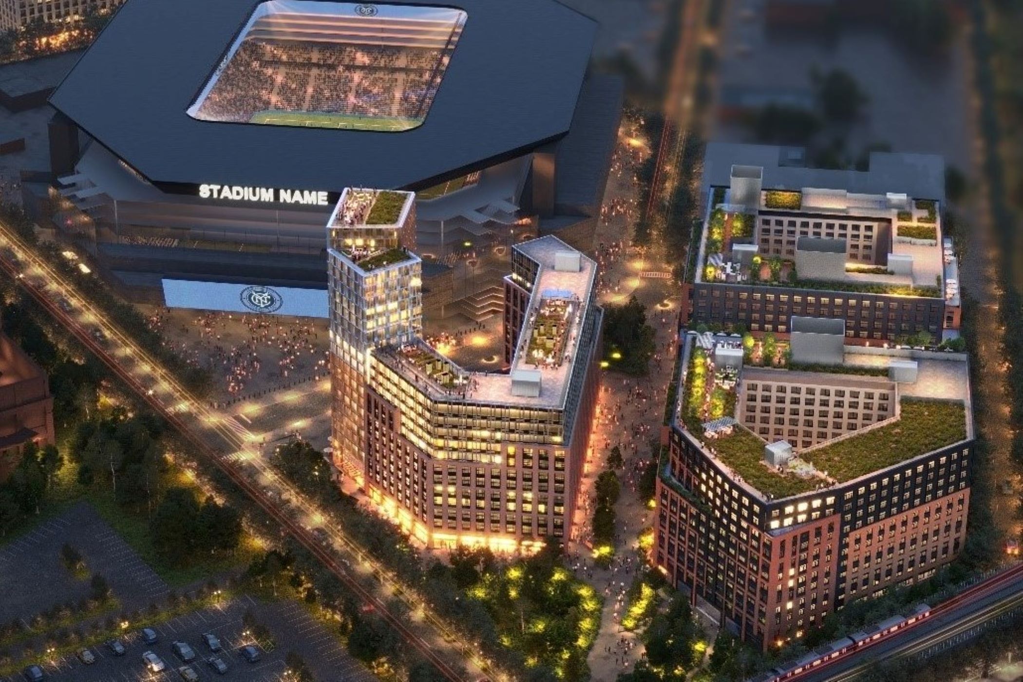 New York will get its first soccer-specific stadium as part of a mega mixed-use development in the Willets Point neighborhood of Queens. (S9 Architecture) 