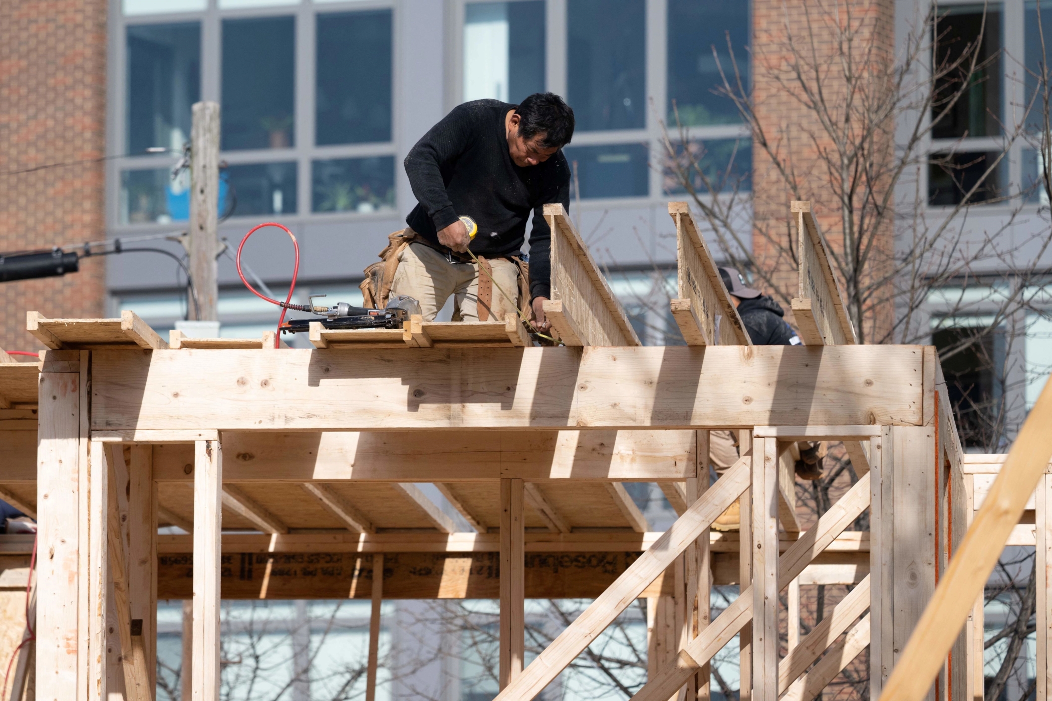 Construction was among industries posting significant job gains in January over the past year's monthly average. U.S. unemployment remained at a five-decade low of 3.4%. (Saul Loeb/AFP via Getty Images)
