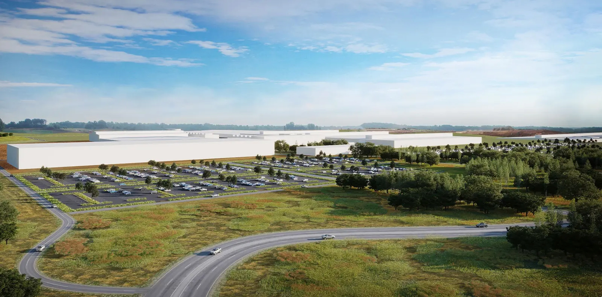 Rivian plans to eventually resume construction on a $5 billion electric vehicle battery plant in Georgia, though it has not provided an estimated restart date. (Clayco)