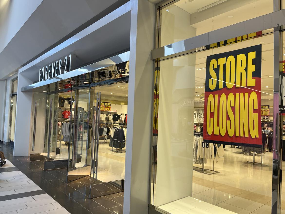 Forever 21 started closing its stores, like this one in New Jersey, weeks before it filed for Chapter 11 this weekend. (Linda Moss/CoStar)
