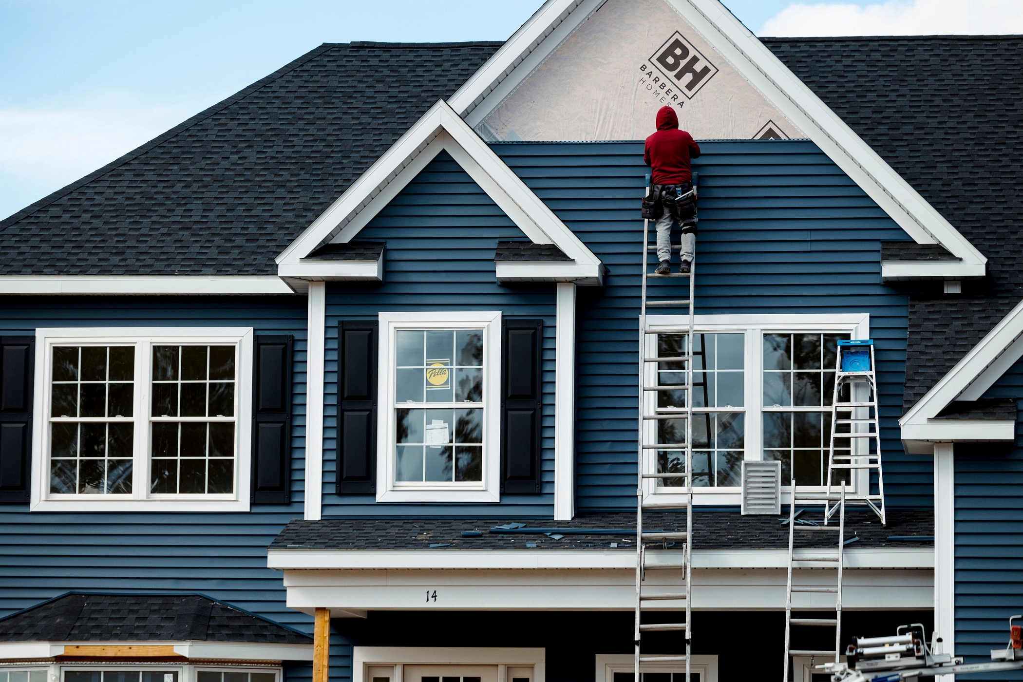June's new single-family home sales rose 0.6% from the prior month but were down 6.6% from a year earlier, the government reported. (Getty Images)