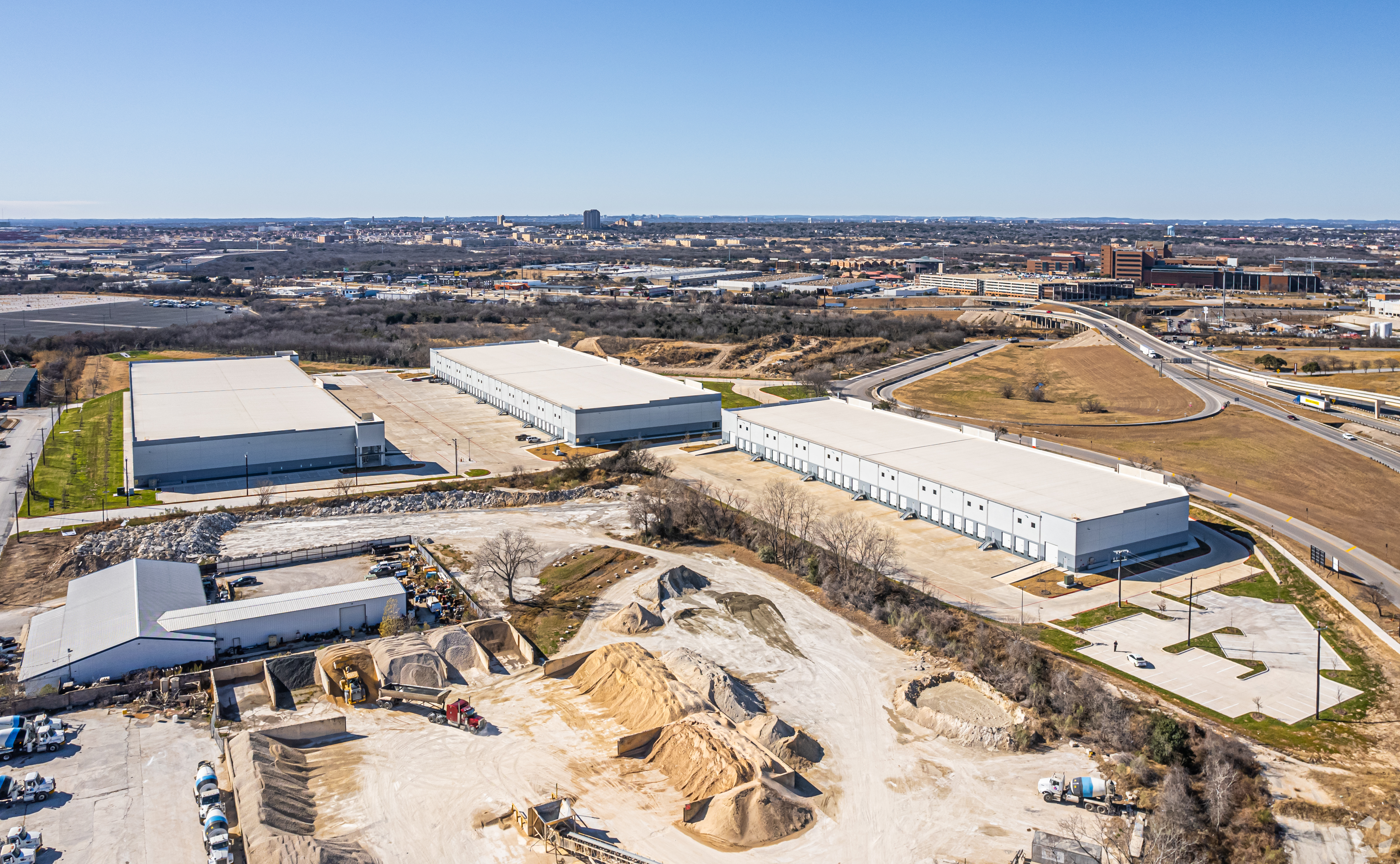 Existing buildings at Centerpoint Logistics Park are on the southeast side of the 64-acre site, while two new buildings are going up on the northwest half. (CoStar)