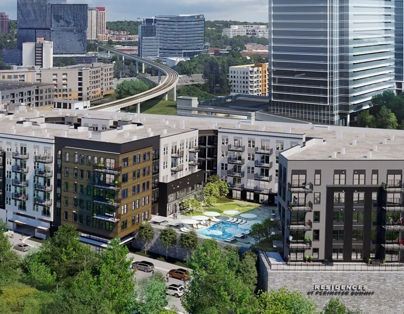 Rendering of the Residences at Perimeter Summit in Brookhaven, Georgia. (High Street Residential)