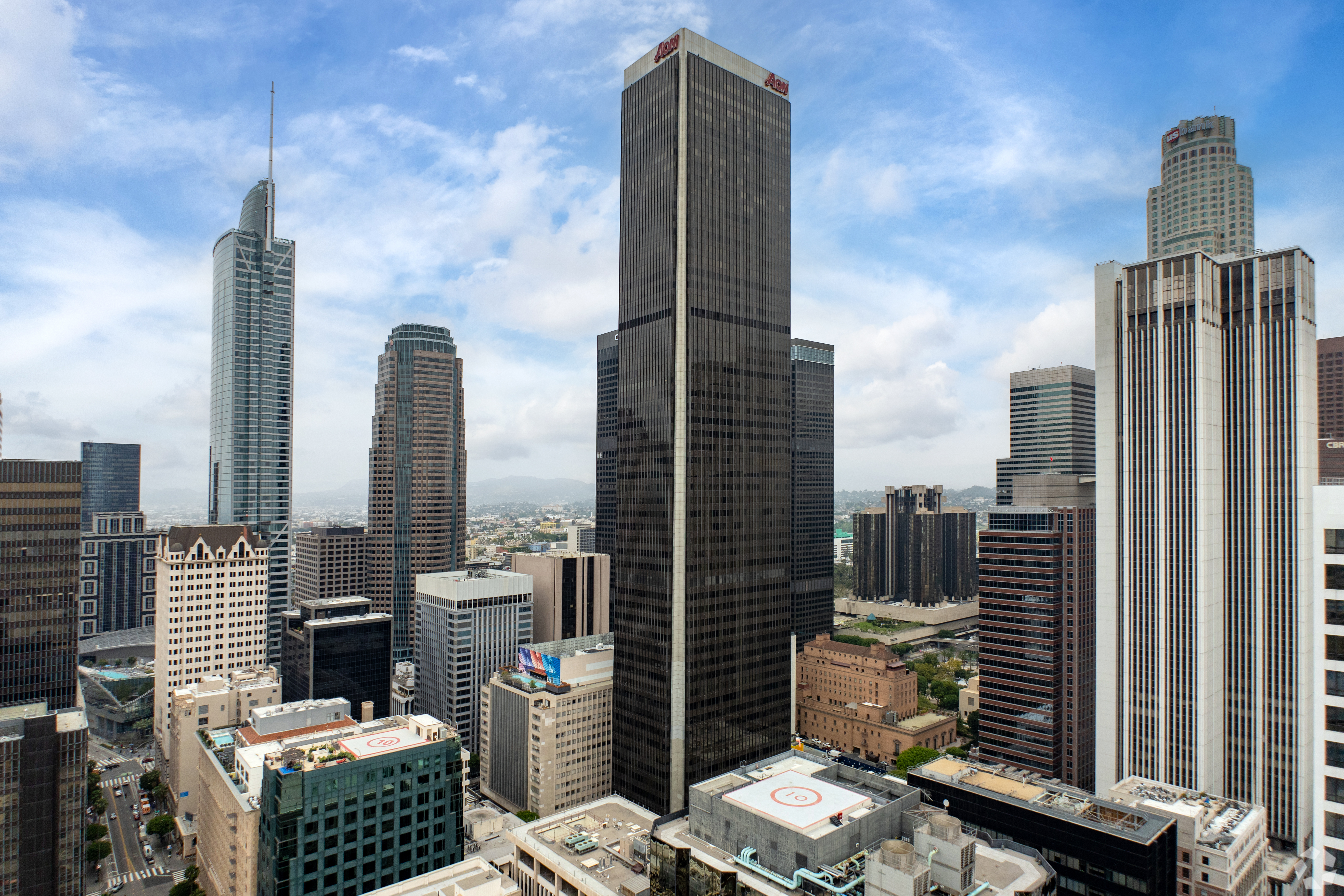The 62-story AON Center is the third tallest office tower in downtown Los Angeles. (CoStar)
