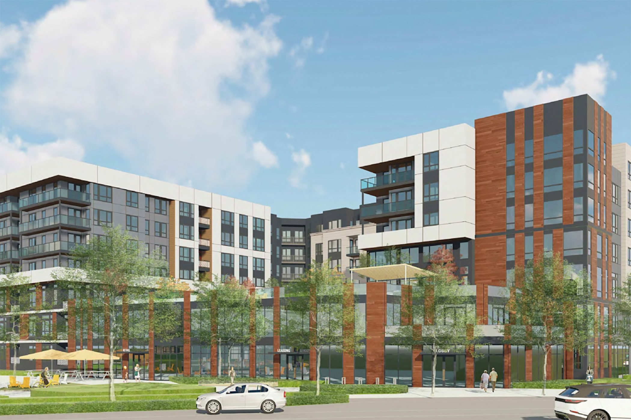 Greystar purchased more than 13 acres around 3905 Freedom Circle in Santa Clara, California, and is moving on plans to redevelop it into a multifamily complex. (RMW Architecture) 