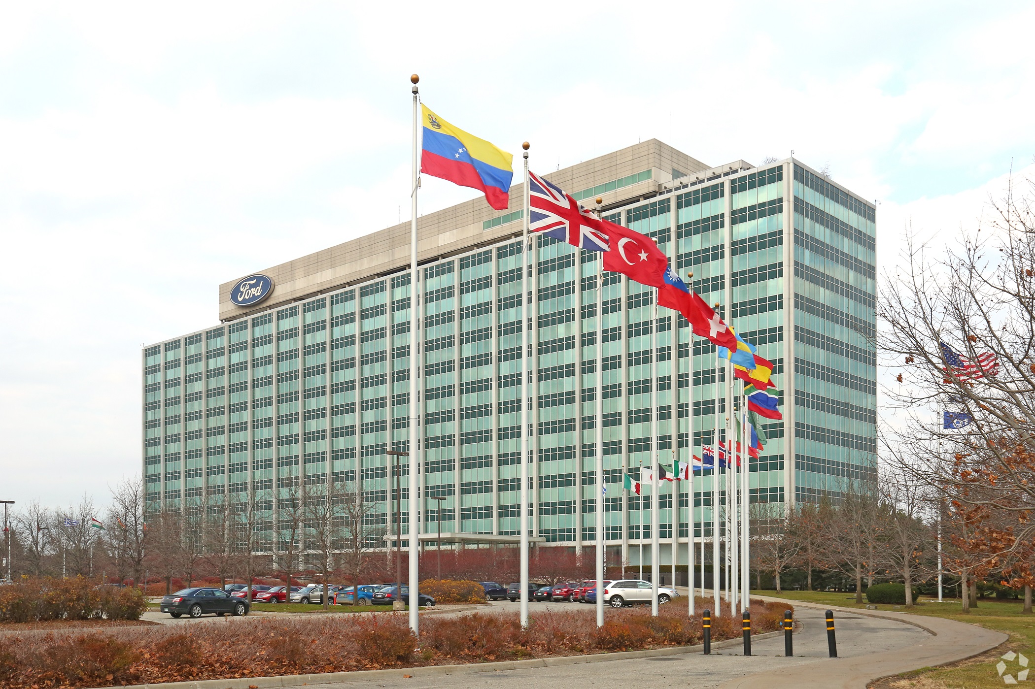The new Marshall factory will be constructed about 100 miles west of Ford's suburban Detroit headquarters, pictured. (Trisha Everitt/CoStar)