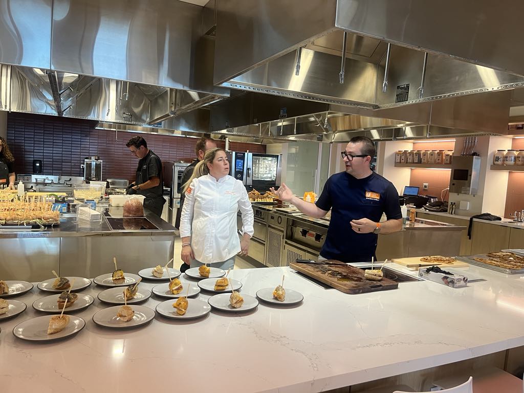 In the professional kitchen for Unilever Food Solutions, chefs whip up recipes using brands such as Hellmann’s and Knorr. (Linda Moss/CoStar)