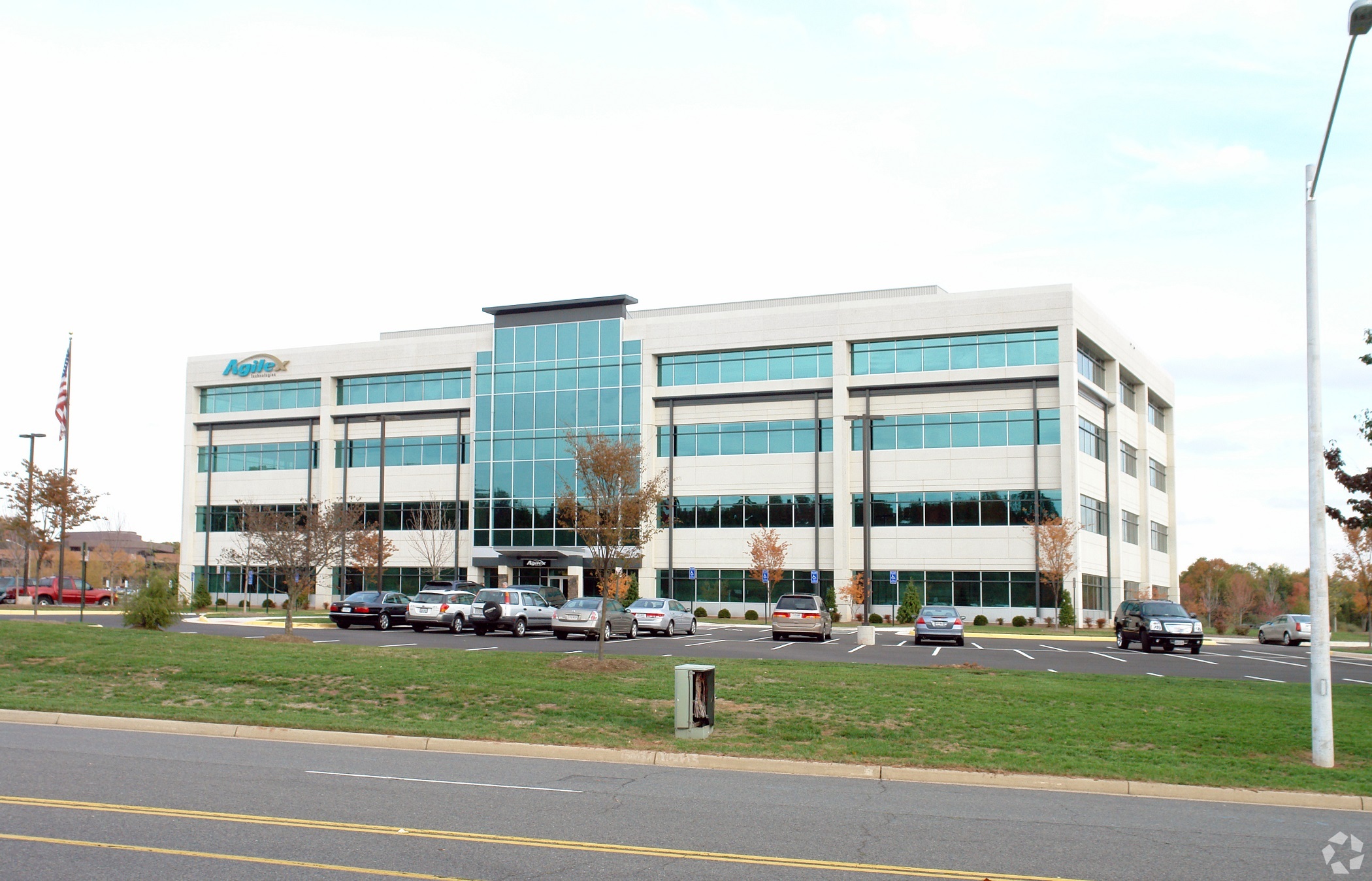 The Park Stone Place building with the old Agilex signage. (CoStar)