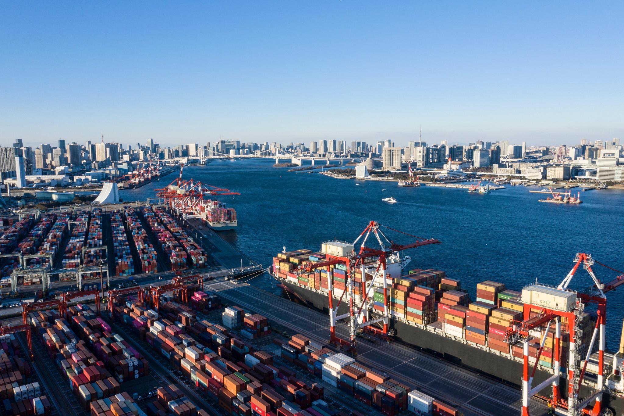 Exports from Japan to the U.S. fell 11.4% year over year in June as U.S. tariffs continue to make exports more expensive. Pictured is one of Tokyo’s harbors. (Getty Images)
