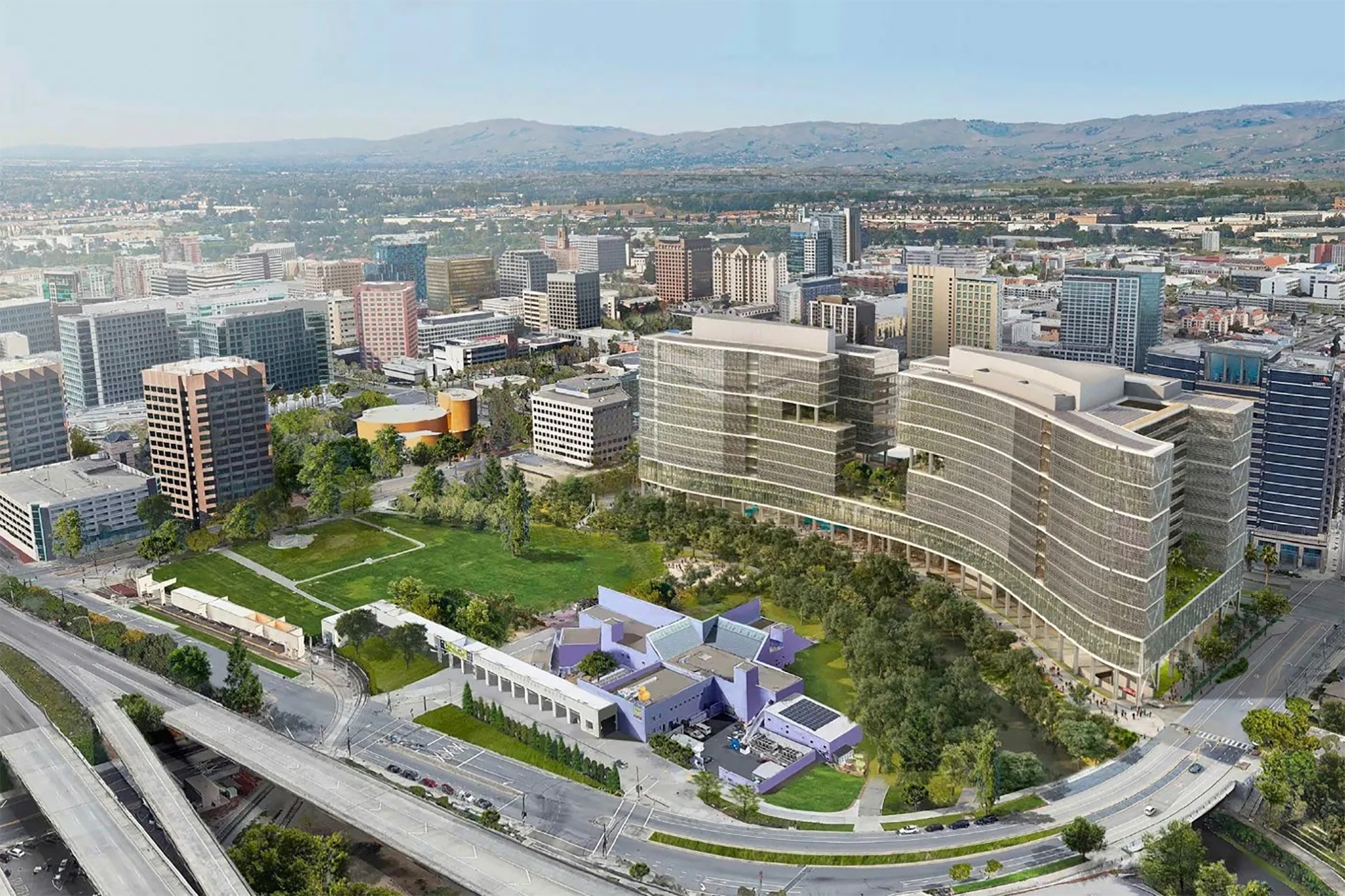 Boston Properties' plan to overhaul a site in downtown San Jose, California, into a new two-tower office development has cleared another hurdle. (Boston Properties) 