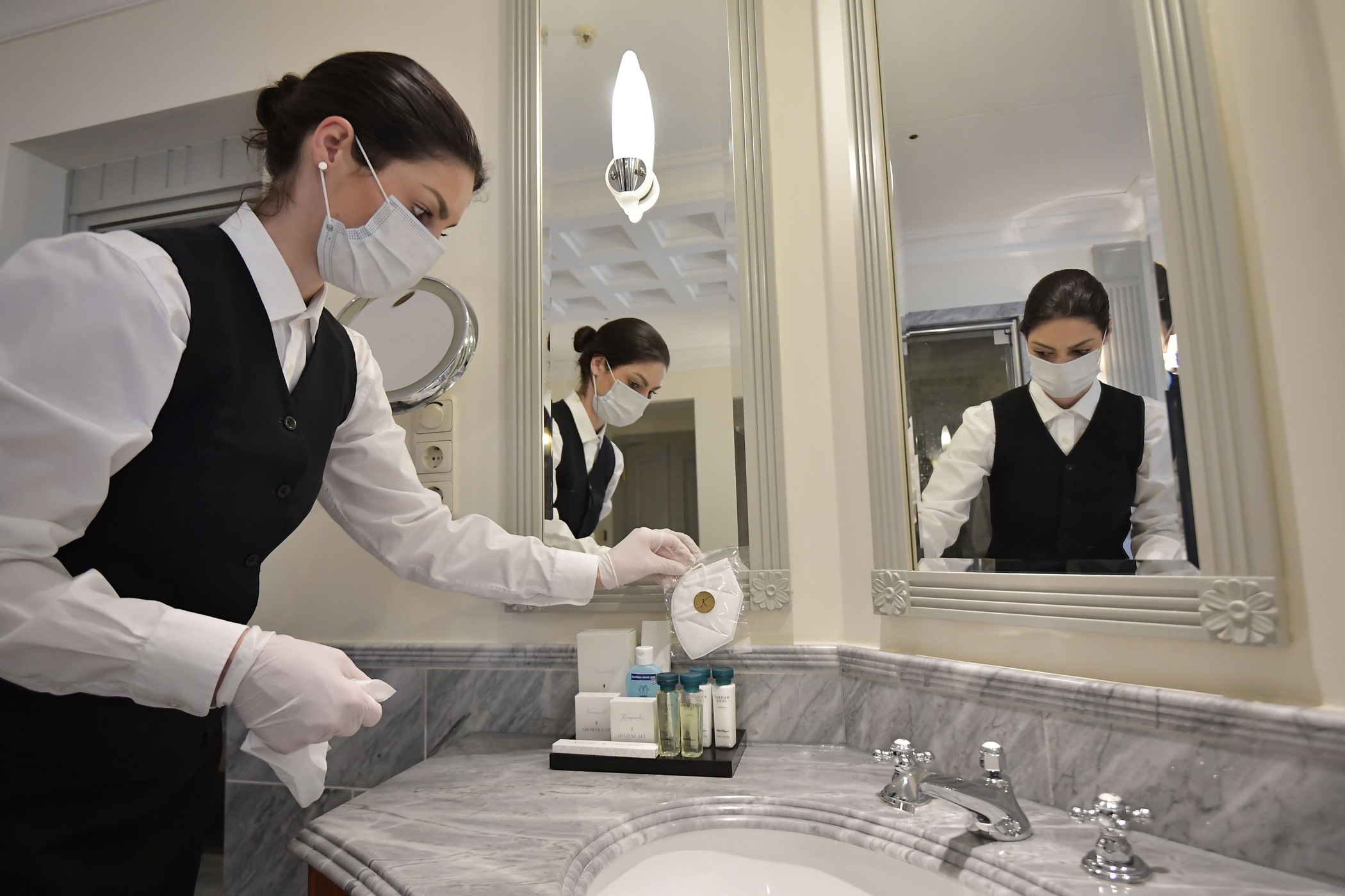 For much of the pandemic, hotels have had to perform higher-intensity room cleanings between guest stays since they have not cleaned during stays. (Getty Images)