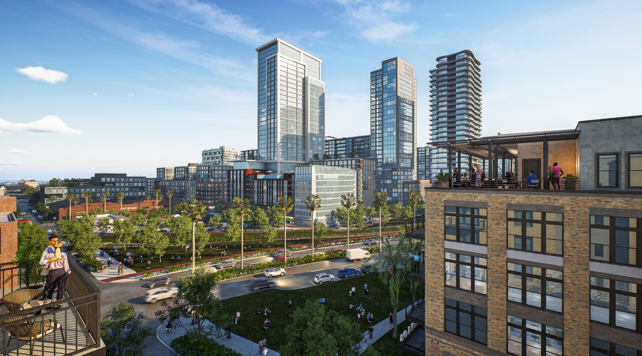 Later stages of Gasworx may include high-rise towers closer to the Selmon Expressway, helping fill in the gaps between historic Ybor City and Water Street Tampa farther south. (Gasworx)
