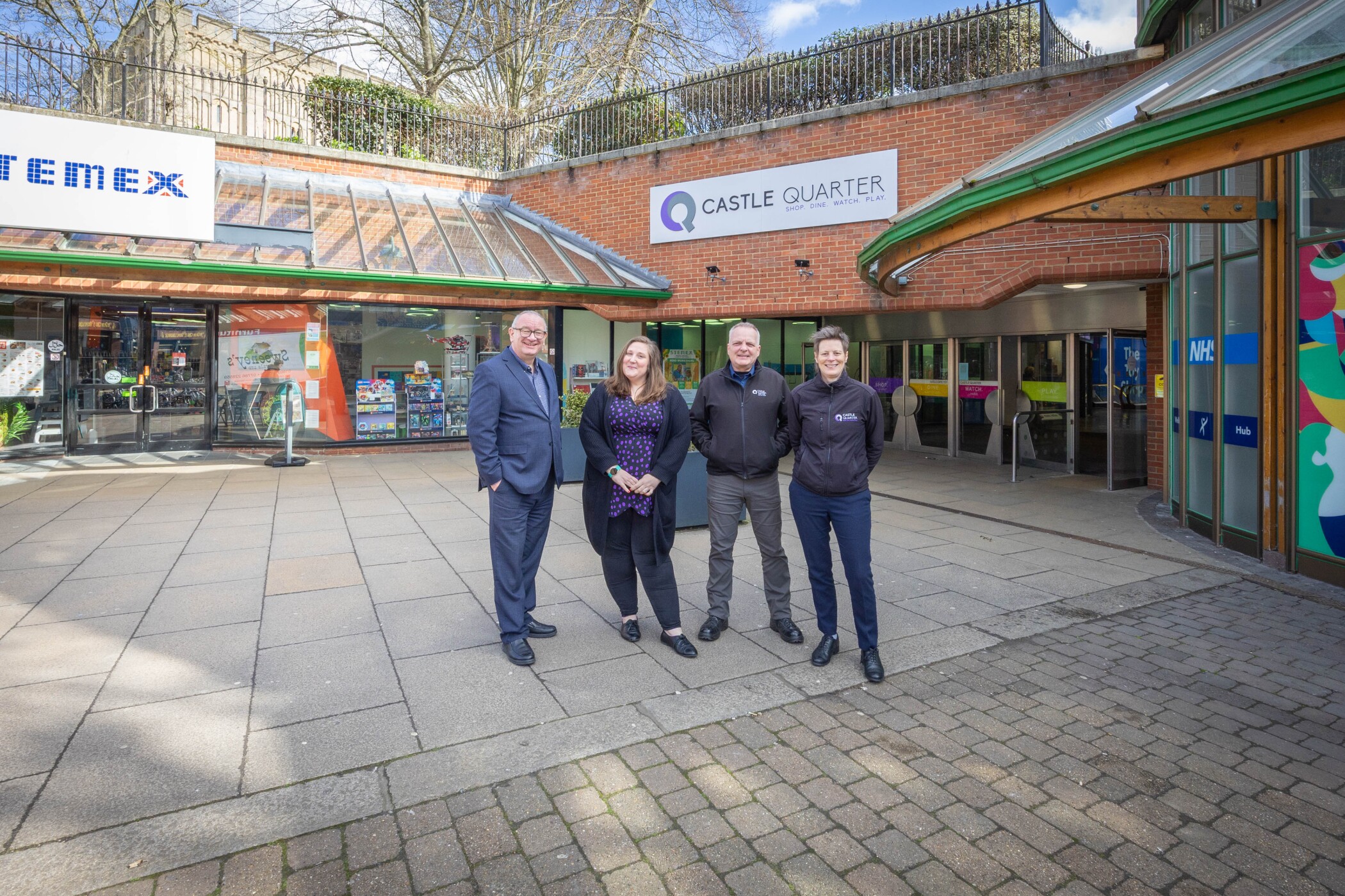 (from left to right): Rob Bradley (Centre Manager), Gemma Hyde, John Hillson, Sarah Smith.<br/>