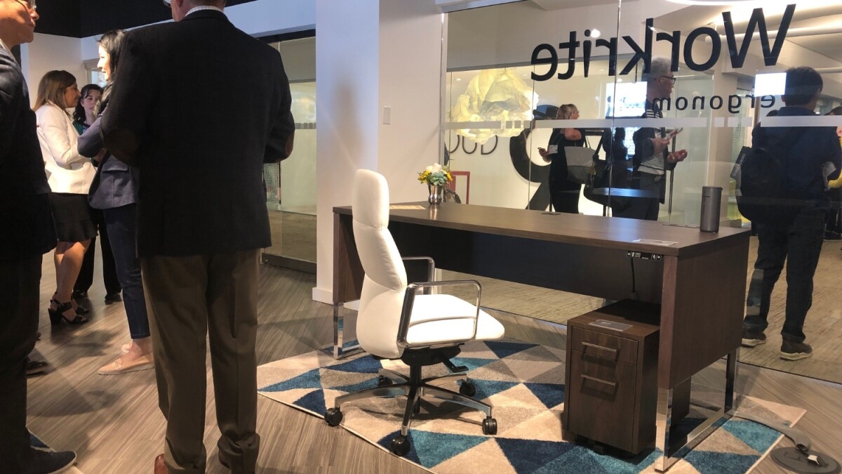 Workrite's Advent executive desk set to launch in October. Photo: Richard Lawson/CoStar Group