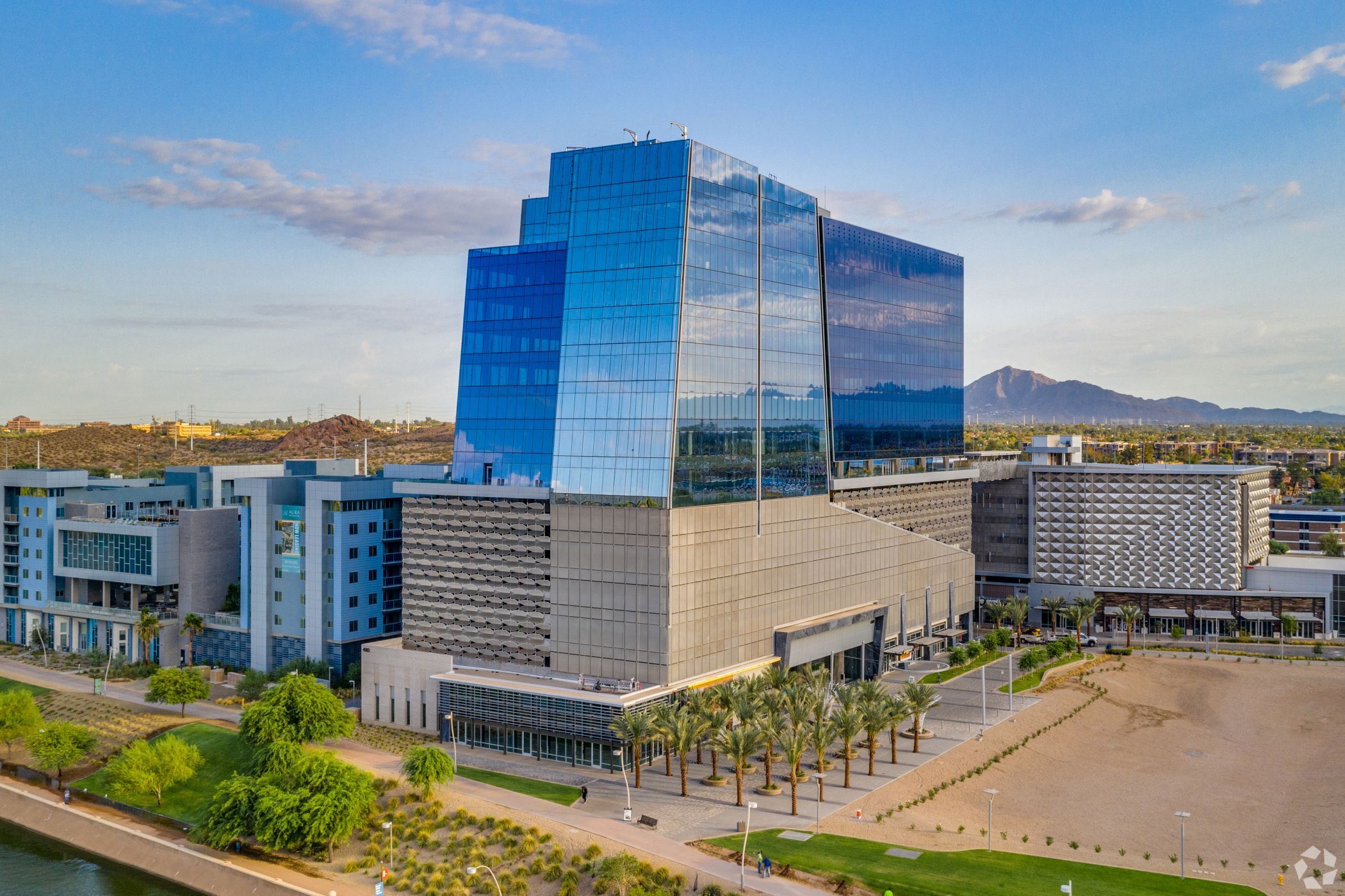 Amazon took over the top floor of the Watermark office building in Tempe, Arizona, through an agreement with WeWork. (CoStar)