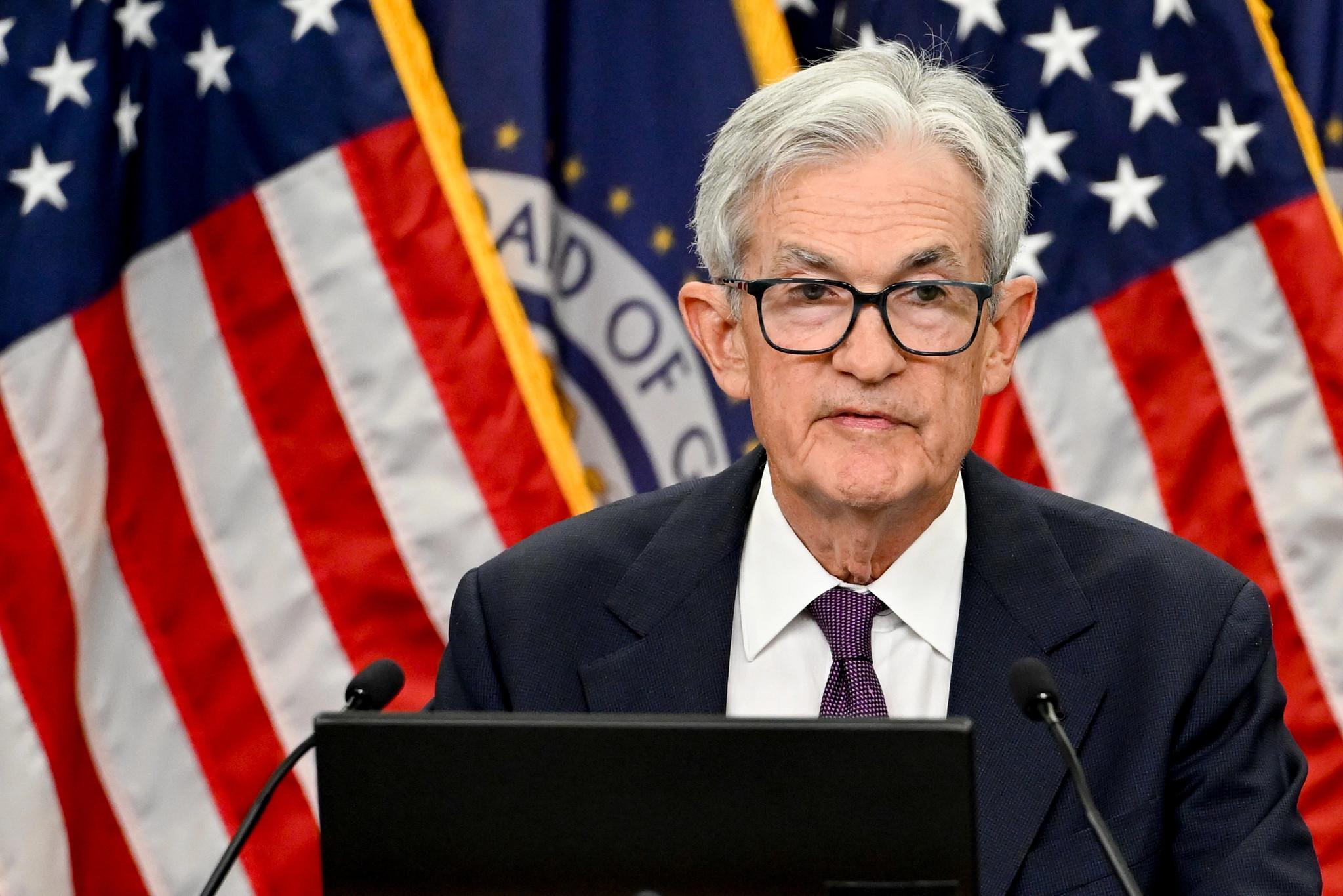 Jerome Powell, chairman of the US Federal Reserve, during a news conference following a Federal Open Market Committee (FOMC) meeting in Washington, DC, US, on Wednesday, April 29, 2026. Federal Reserve officials left interest rates unchanged, but revealed a deepening division over the outlook for policy amid increased uncertainty caused by the conflict in the Middle East. Photographer: Daniel Heuer/Bloomberg via Getty Images (Bloomberg via Getty Images)