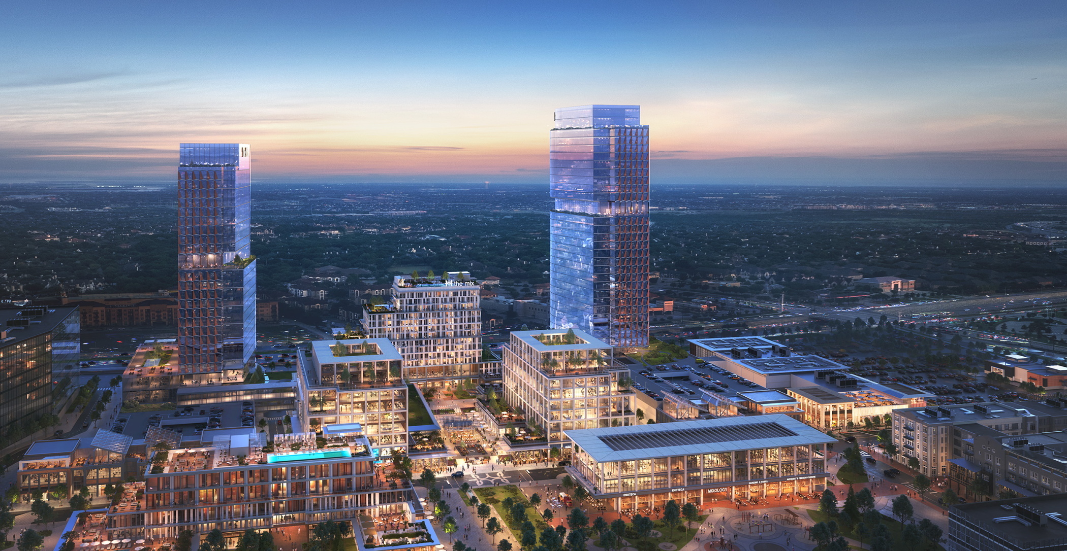 A rendering of The Mix, a $3 billion mixed-use development slated for Frisco, Texas. (The Mix)