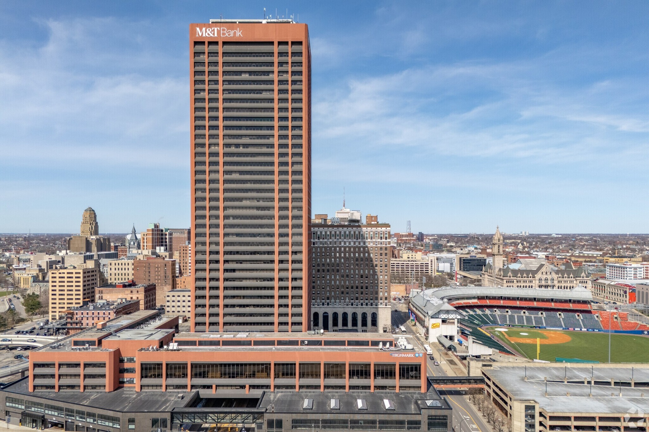 M&amp;T Bank has several large offices in Buffalo, New York, including its headquarters and this tower next to a minor league baseball stadium. (CoStar)