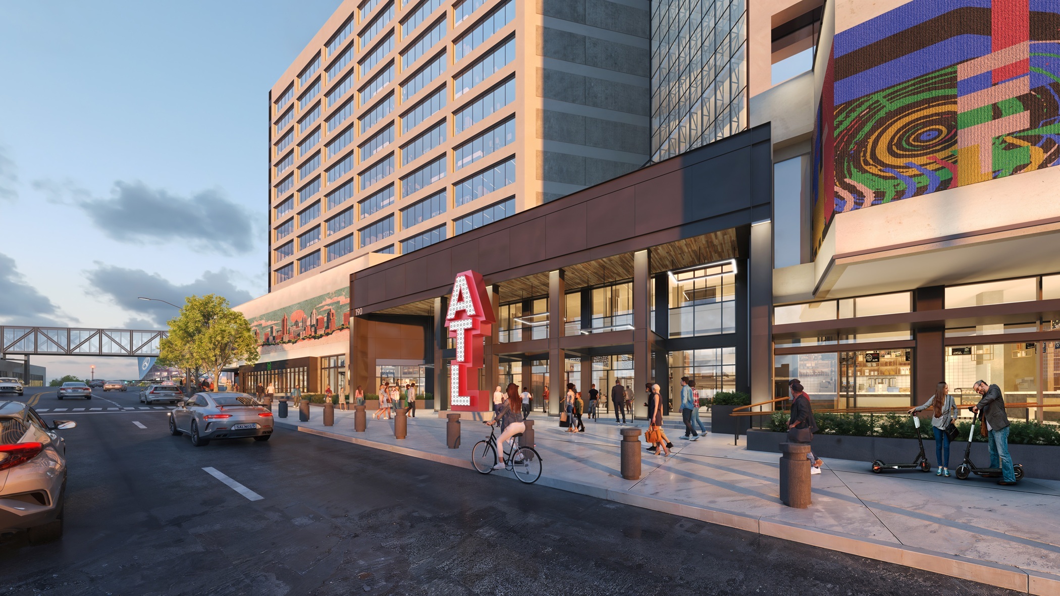 The main entrance to the former CNN Center is expected to be renovated with wider pedestrian spaces and improved signage to attract foot traffic. (TVS)
