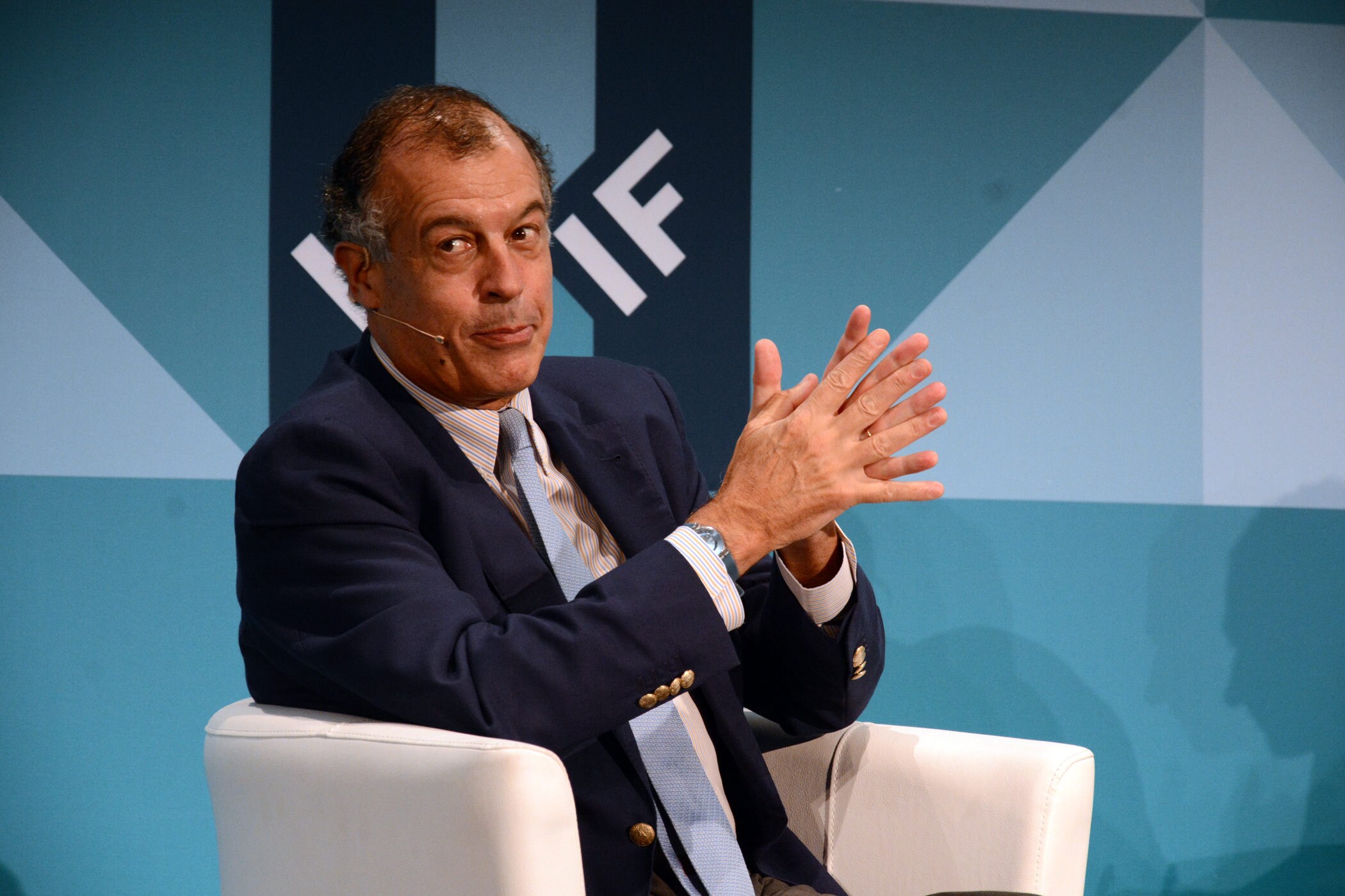 Henri Giscard d’Estaing, president of Club Med, spoke at the International Hotel Investment Forum in Berlin. (Terence Baker)