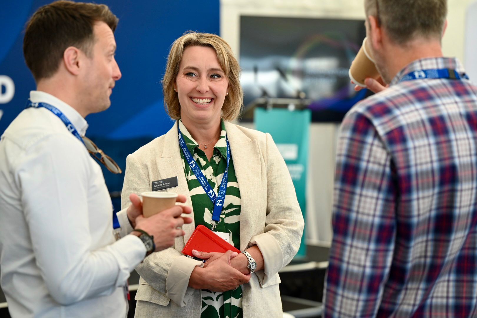 Attendees chat at the launch of Keele Innovation District. (UKREiiF)