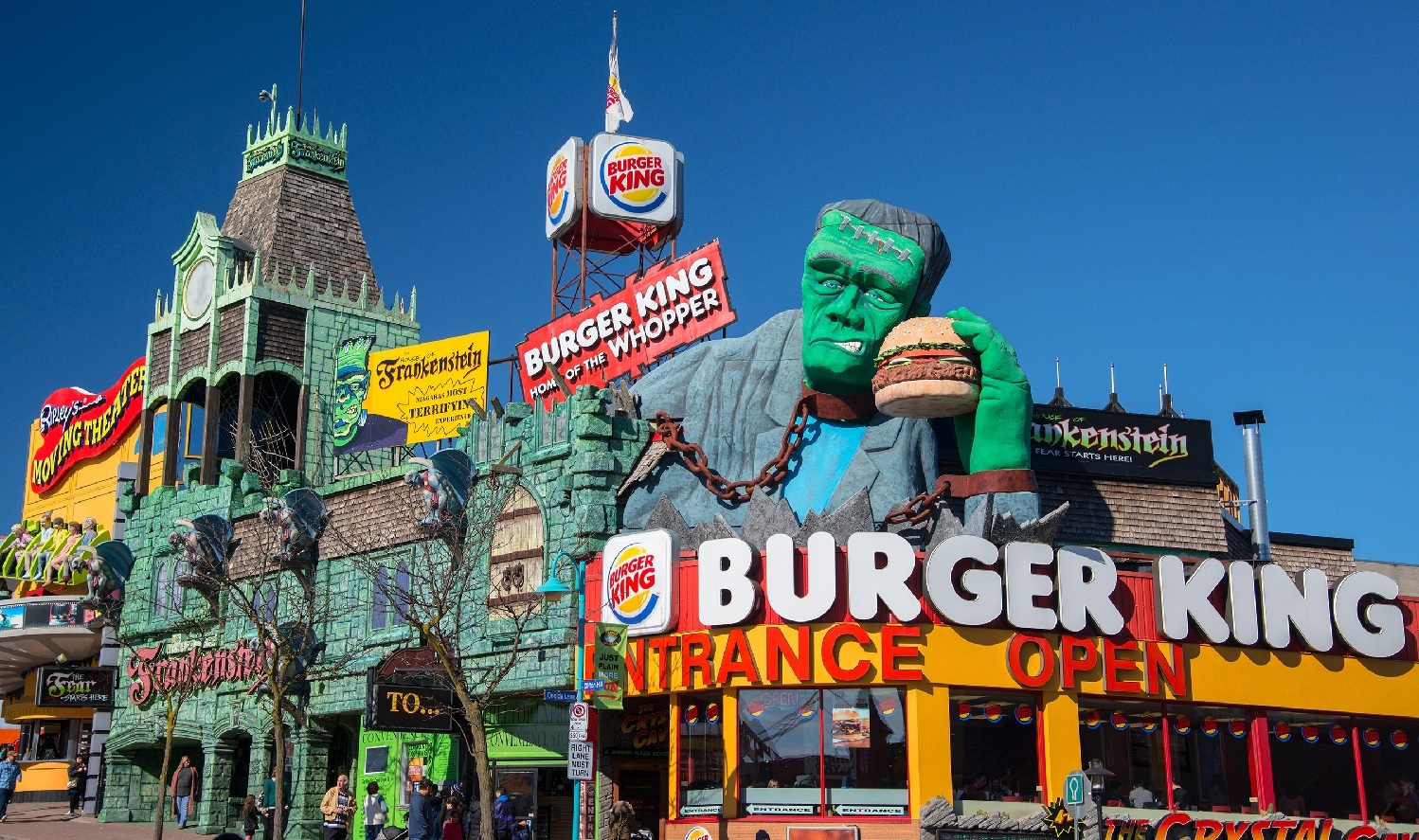 A Burger King that adjoins The House of Frankenstein tourist attraction in Niagara Falls, Ontario. Photo: Peter K. Burian.