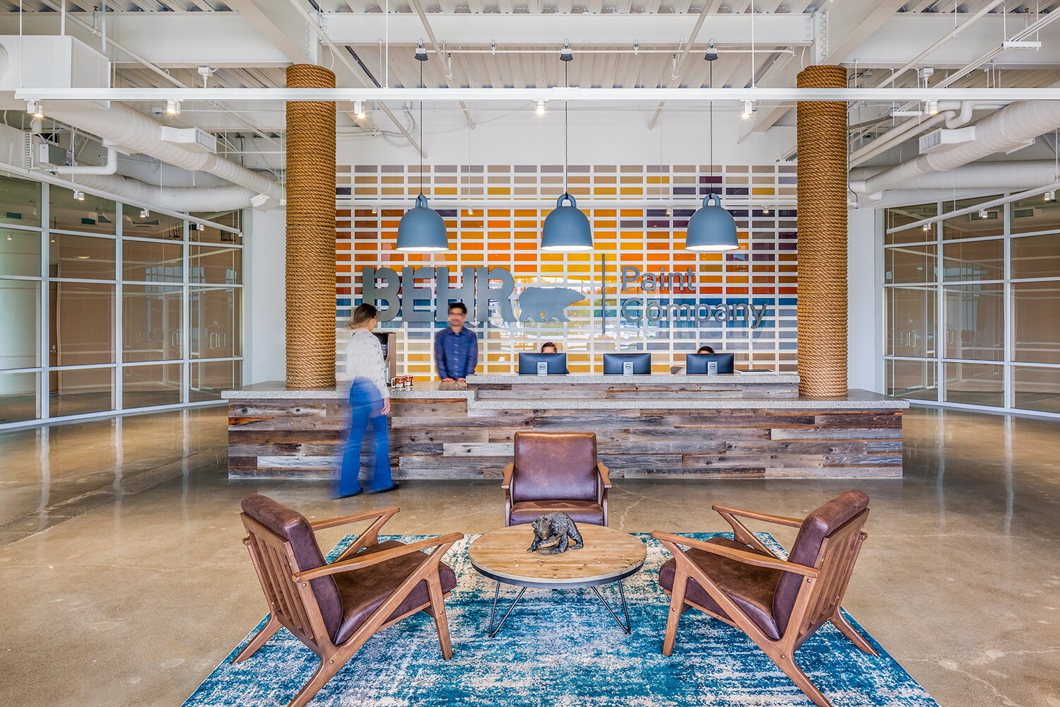 Behr&#39;s lobby to its new headquarters space. Source: Takata Photography