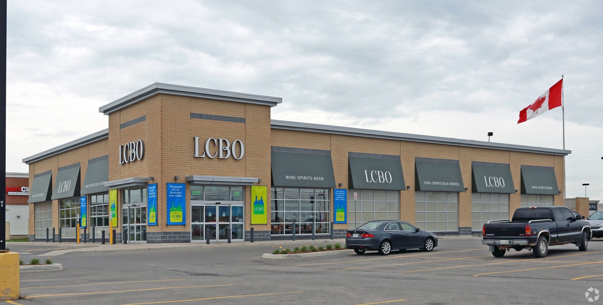 LCBO liquor stores, such as this location in London, Ontario, may stop selling Crown Royal whisky in protest of the upcoming closure of a Canadian bottling plant. (CoStar)