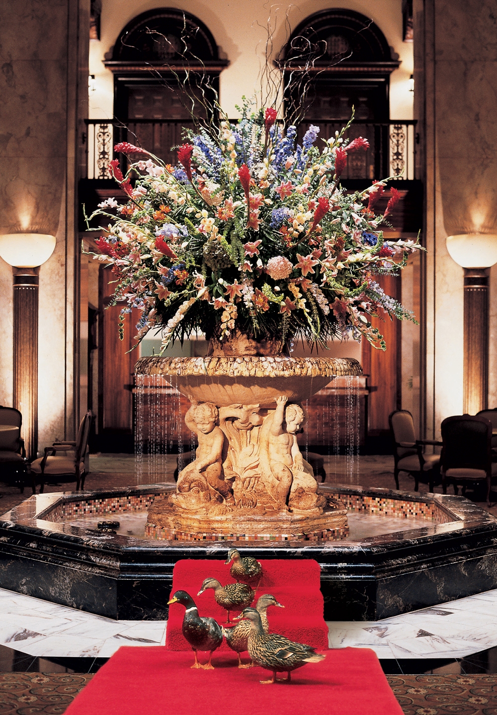 The Peabody ducks have been marching to the lobby fountain for almost a century. (The Peabody Memphis)