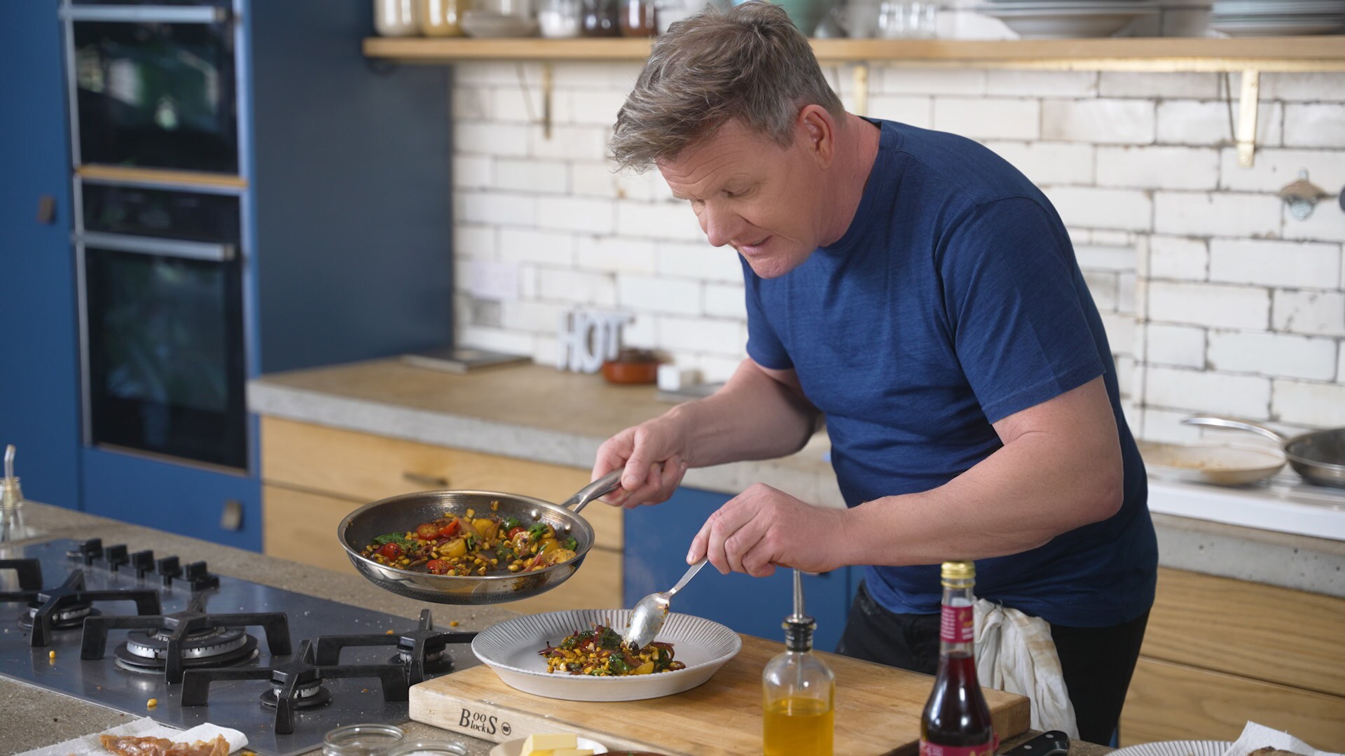 Celebrity chef Gordon Ramsay using a HexClad plan. He invested $100 million in the company last year along with Fox Studios. (HexClad)