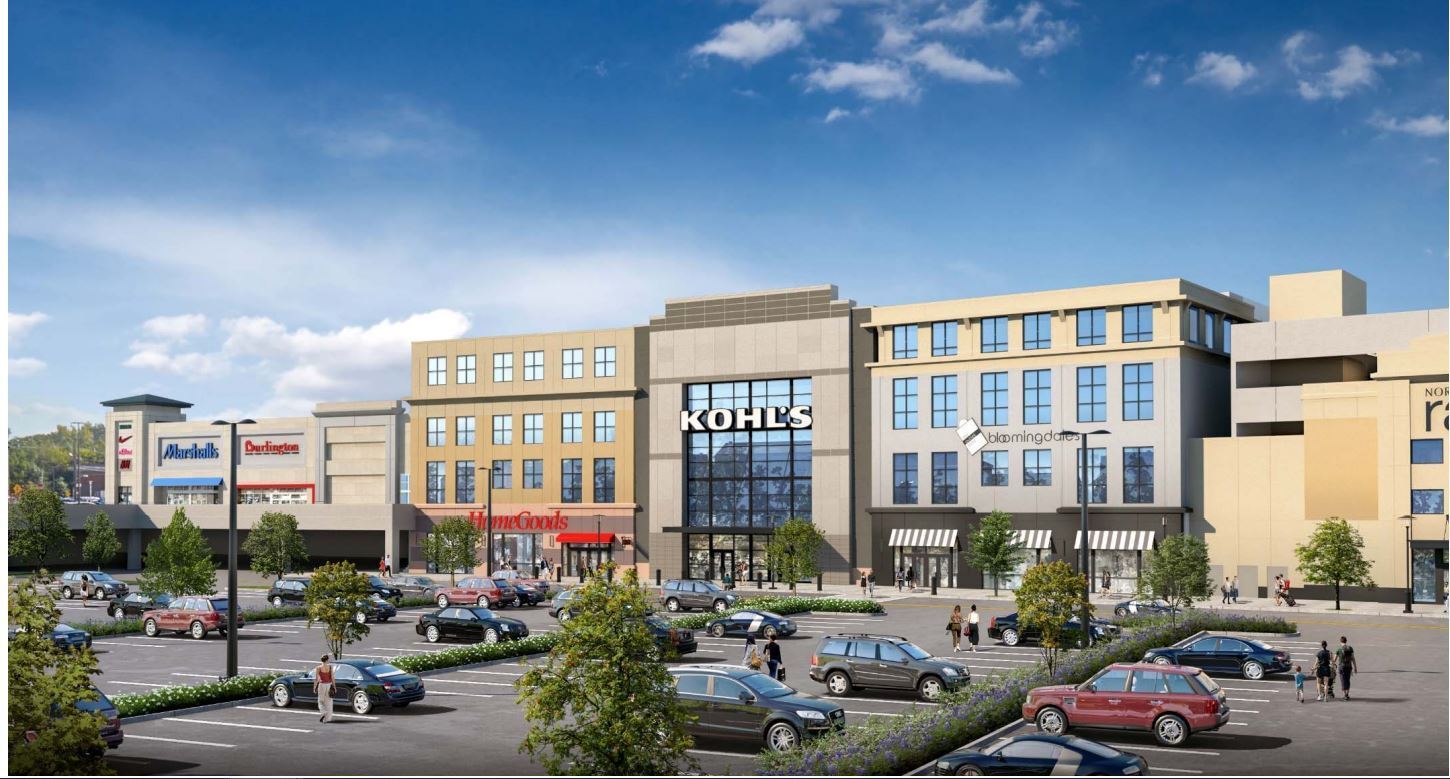 A rendering depicts the Kohl's store that relocated to the Bergen Town Square mall in Paramus, New Jersey. (Urban Edge Properties)