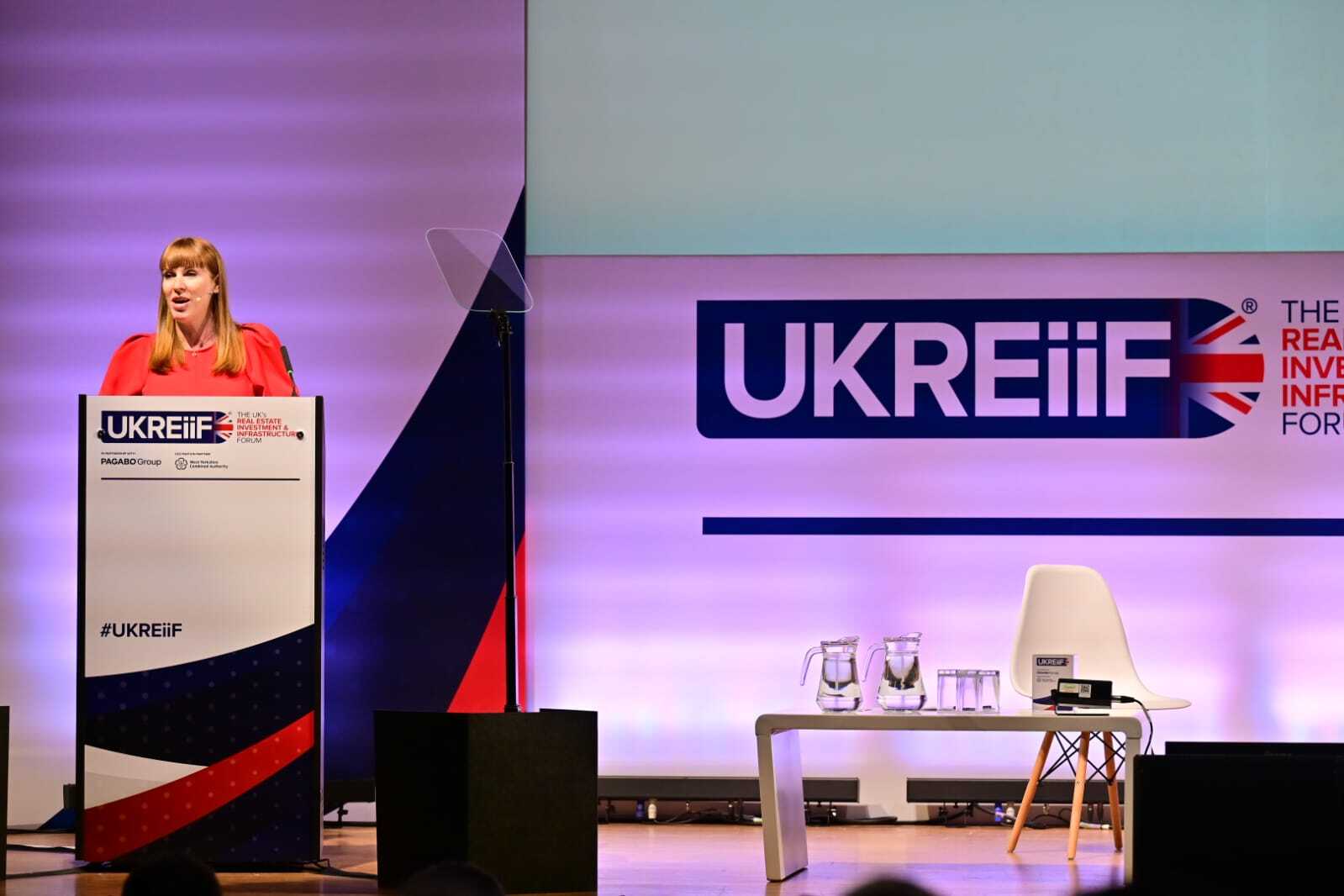 Rayner speaking. (UKREiiF)