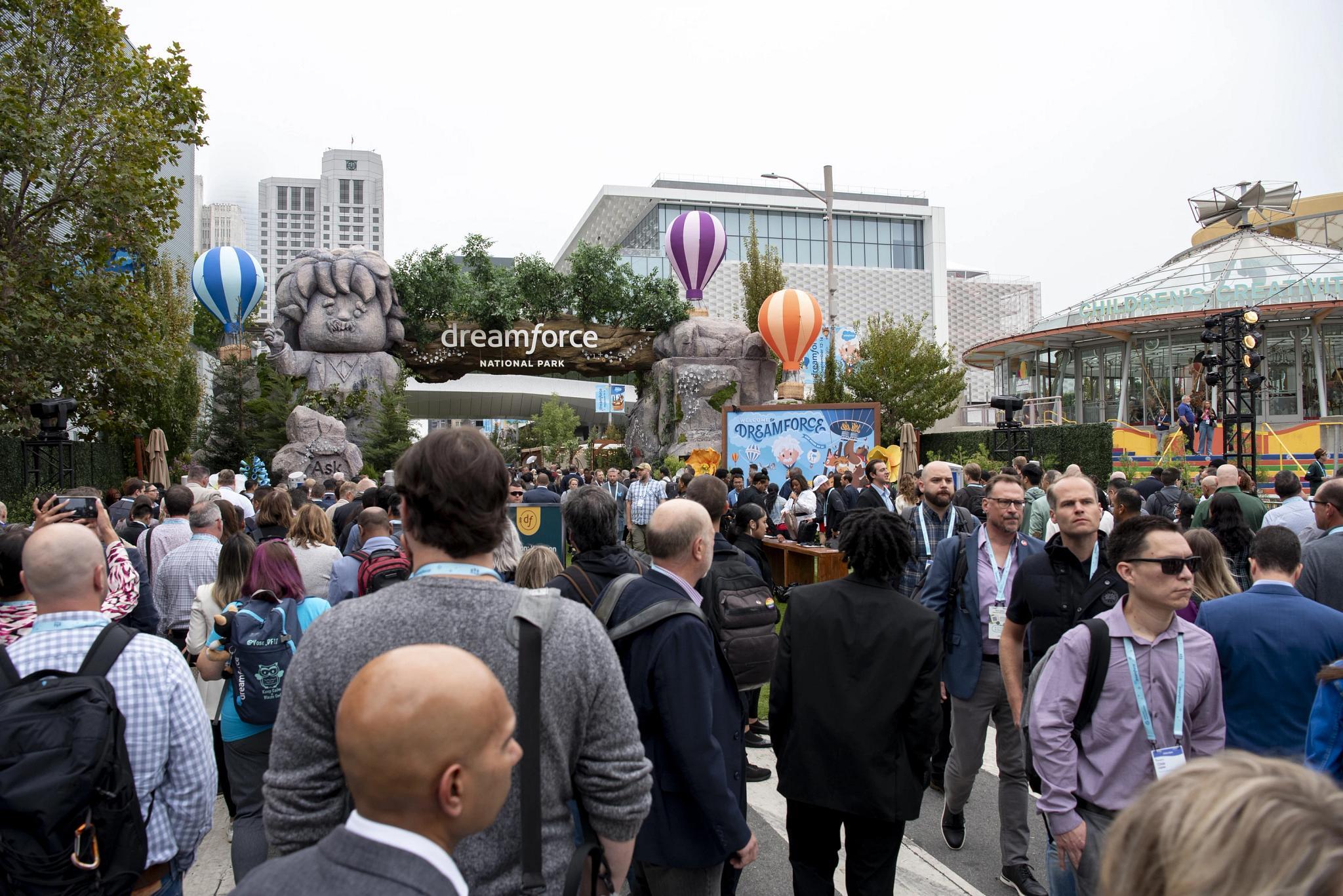 Hotels in San Francisco and San Mateo, California, reported the highest occupancy increases in the final week of September. Earlier in the month, San Francisco hosted the 2023 Dreamforce conference. (Marlena Sloss/Bloomberg via Getty Images)