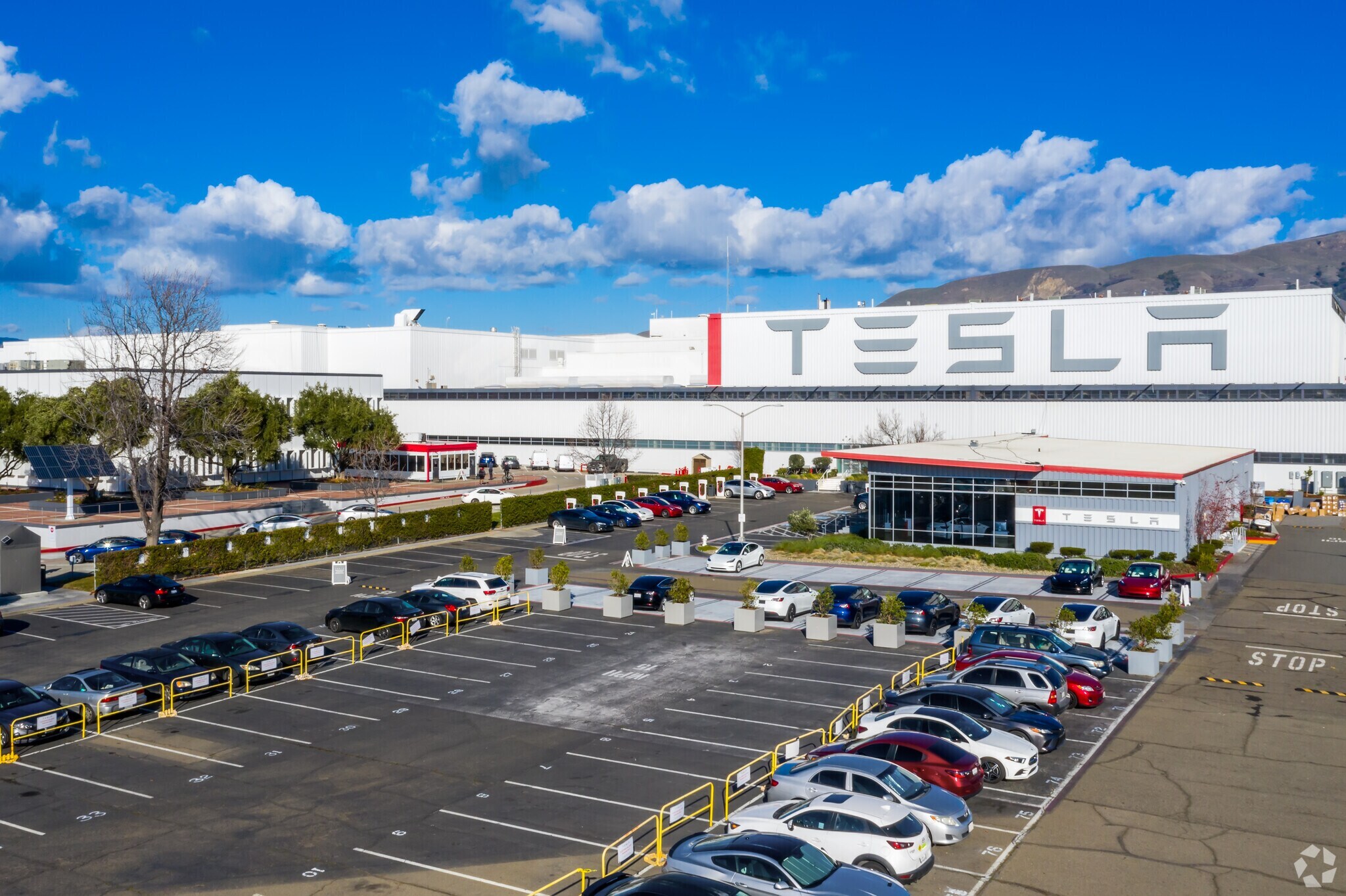 Electric car maker Tesla is shifting its priorities in its California manufacturing hub of Fremont. (CoStar)