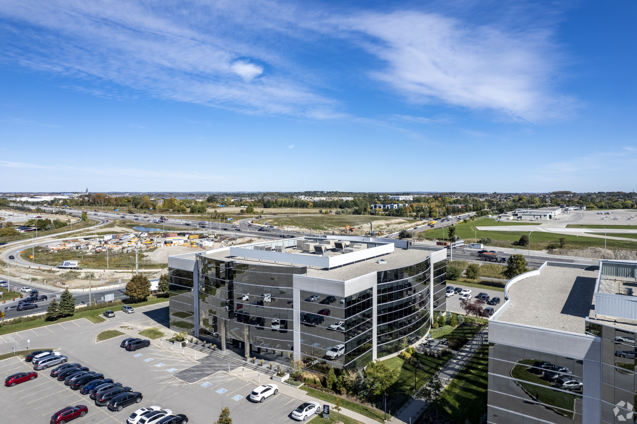 A 97,457-square-foot office building at 30 Leek Crescent in Richmond Hill, Ontario, was part of Soneil Group of Companies' $84.6 million acquisition of the three-building Beaver Creek Office portfolio. The building's tenants include Kids & Company, Ameresco and Kenilworth Media. (CoStar)
