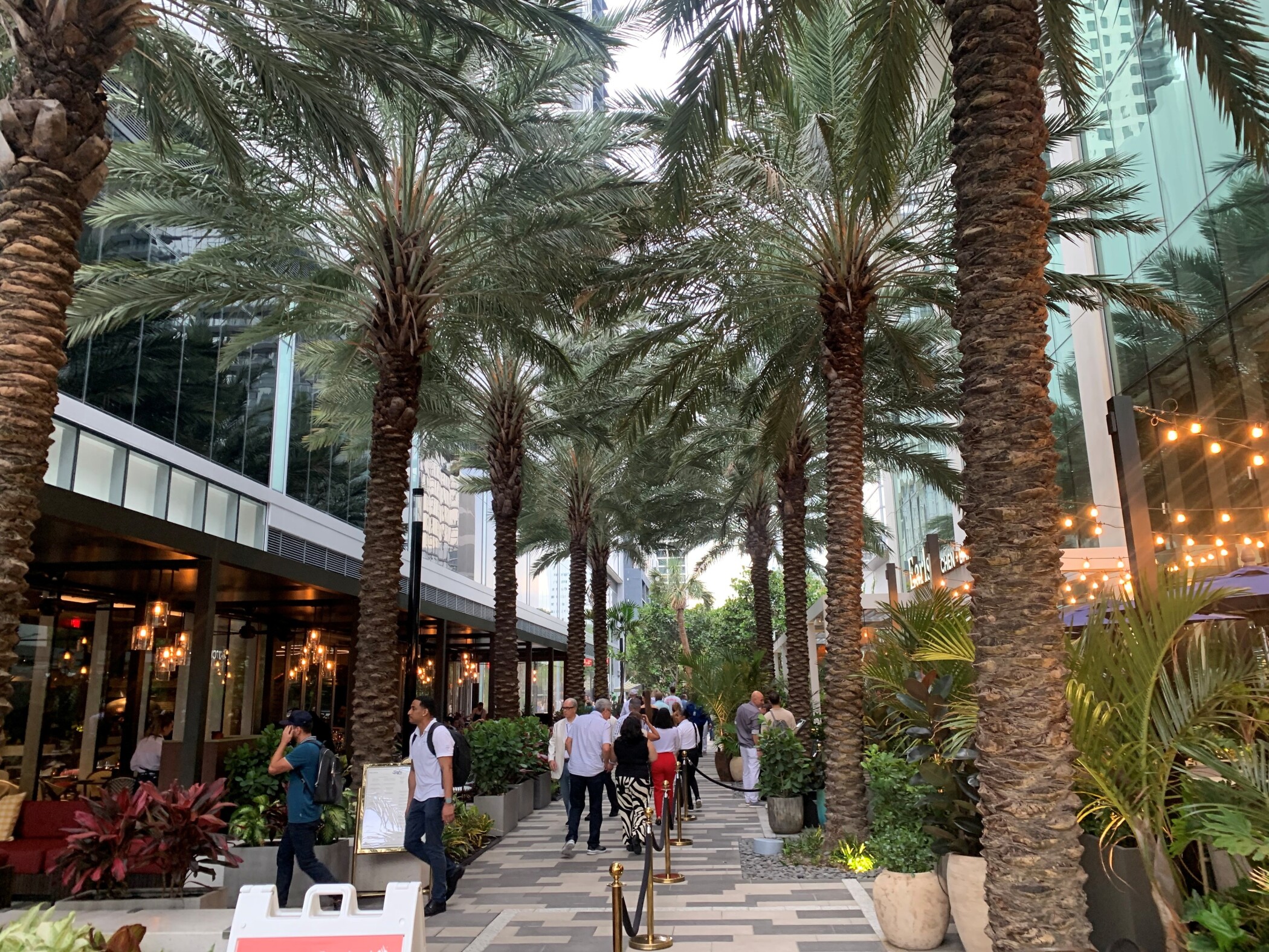 Pedestrians line the pathways at Miami Worldcenter. (Joshua S. Andino/CoStar News)