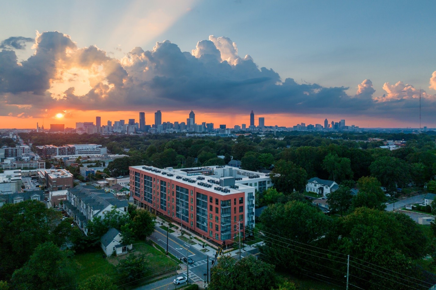 The average asking rent at the 2022-built Gibson by Radius in Reynoldstown is $1,740 per unit, higher than the market average. (CoStar)